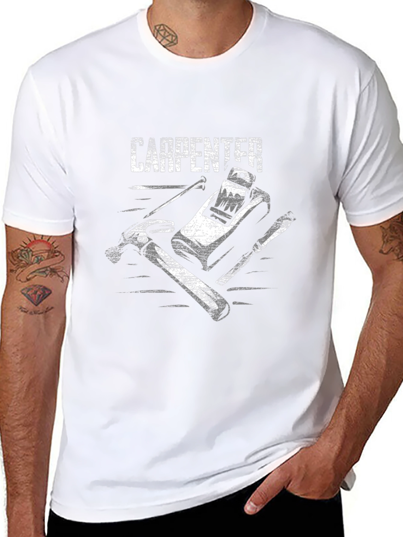 Carpenter Tools Graphic Tee - Black Cotton T-Shirt