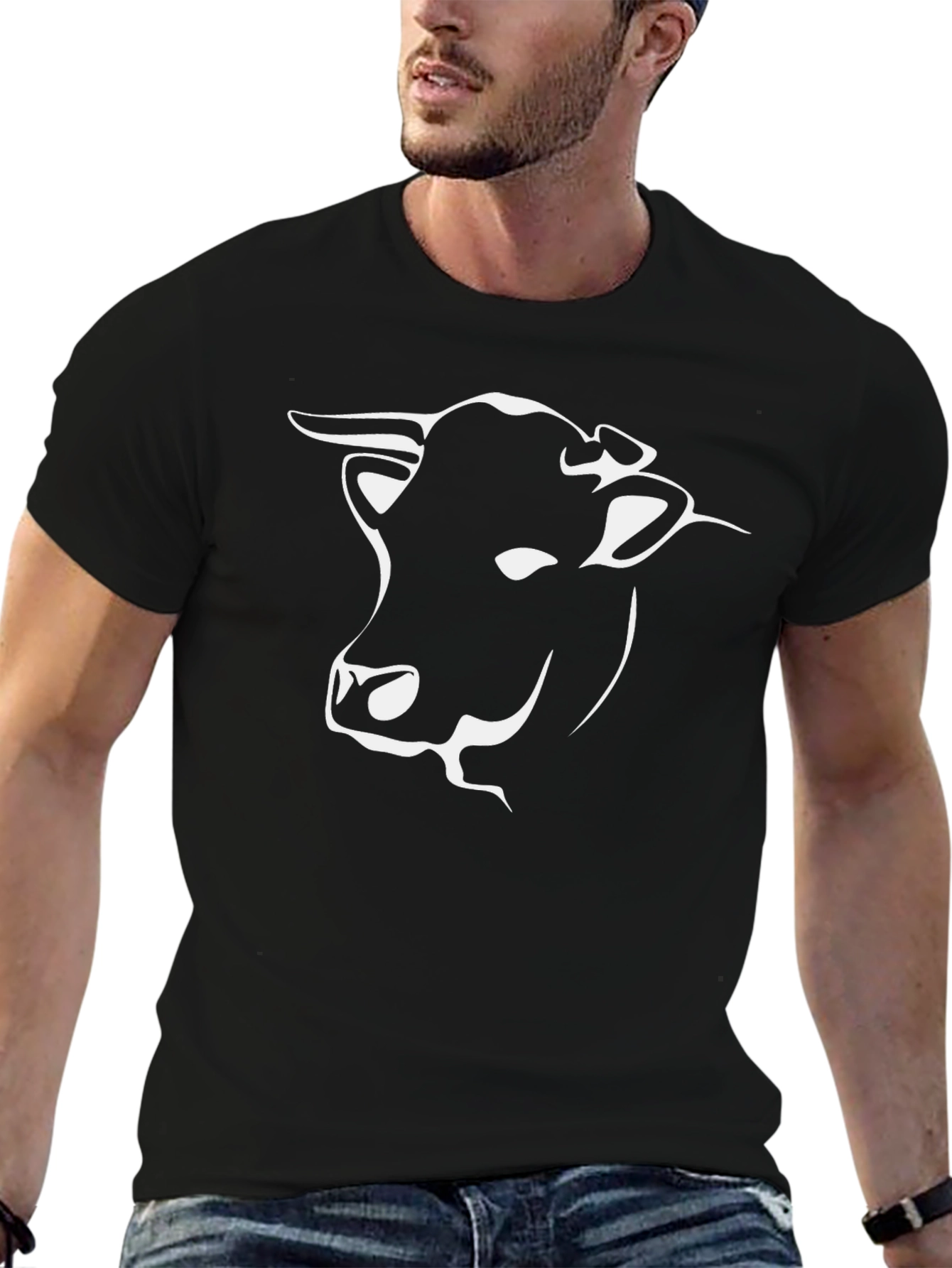 Cool Bull Graphic Tee - Black Cotton T-Shirt