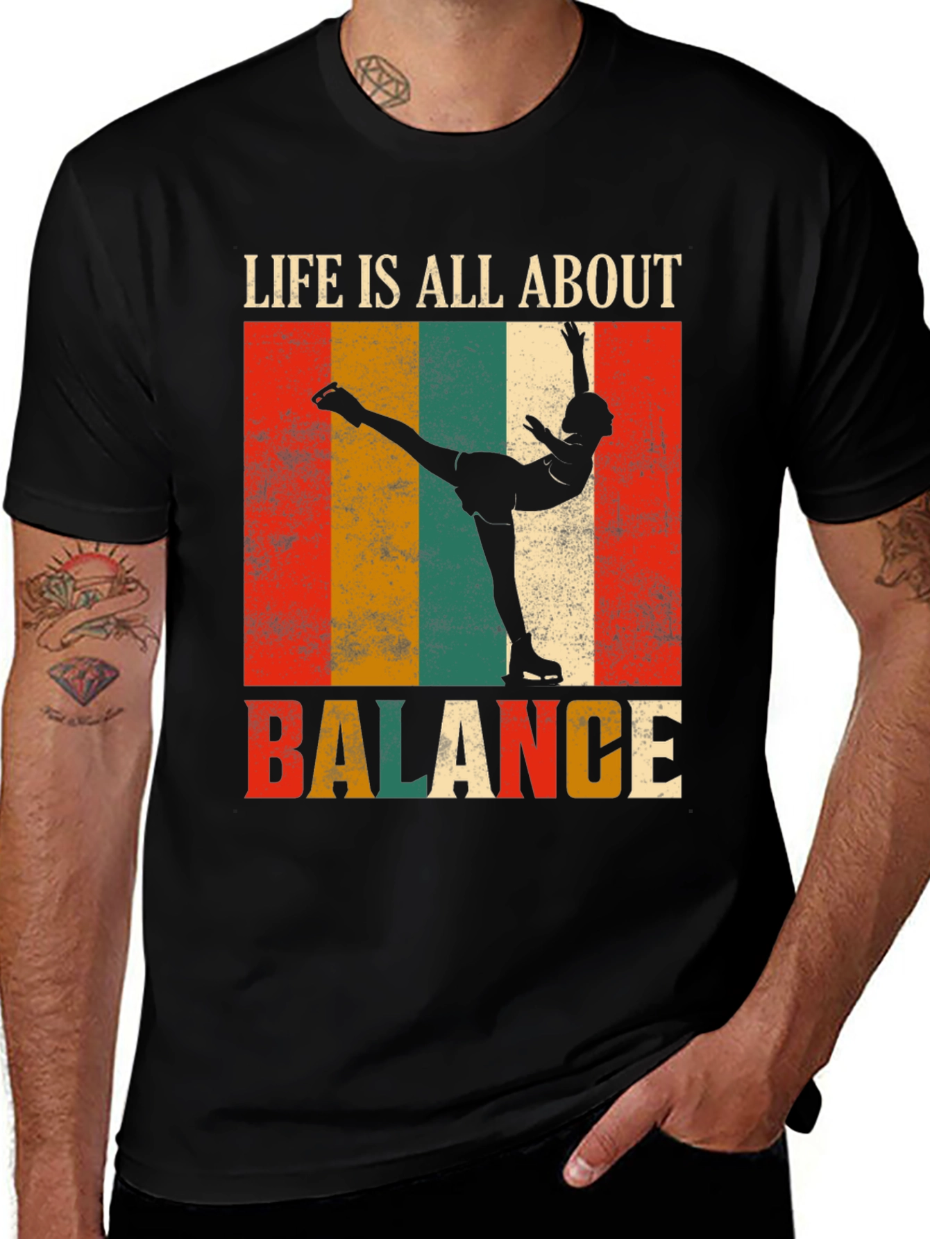 Life Is All About Balance Retro Graphic Tee