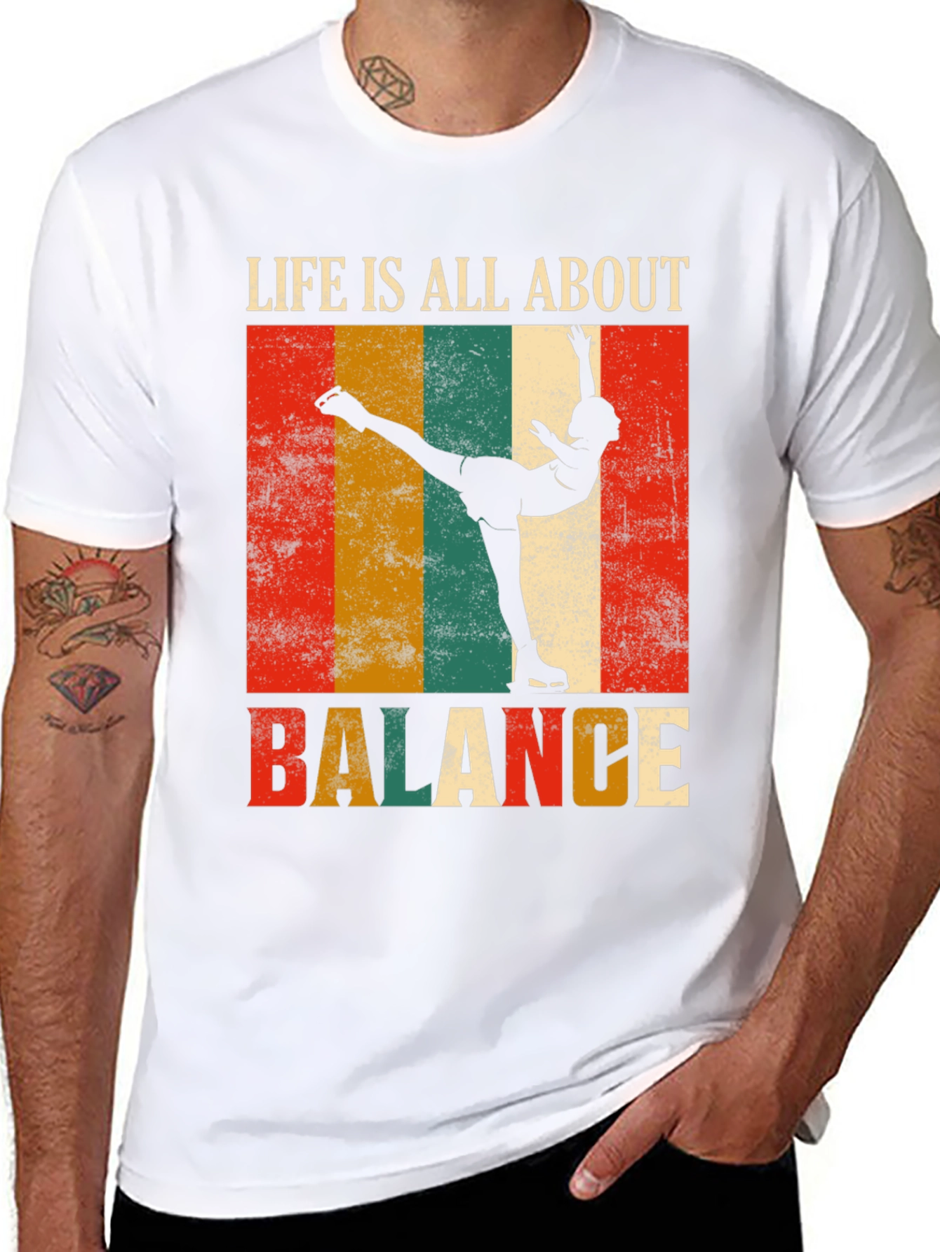 Life Is All About Balance Retro Graphic Tee