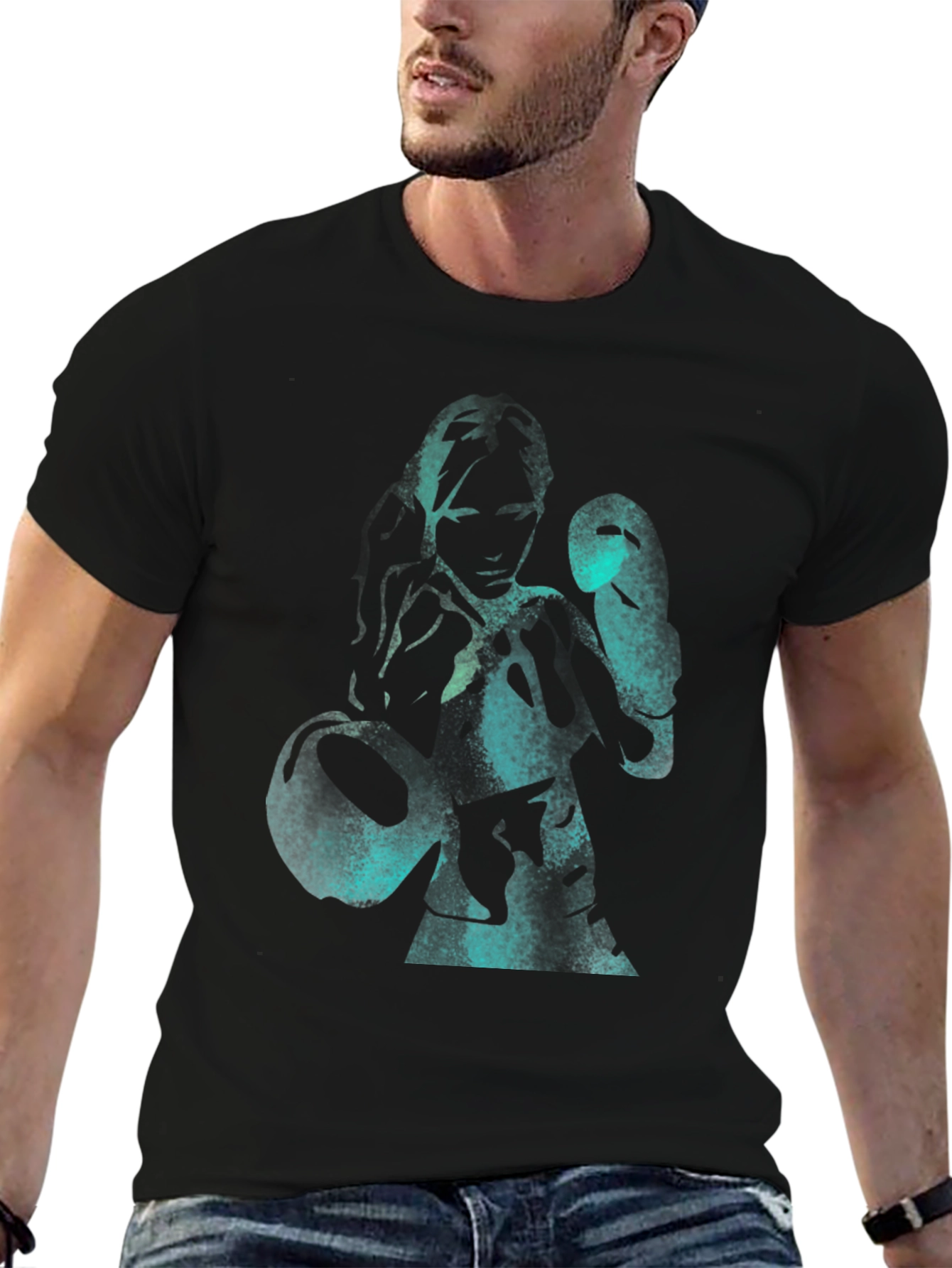 Boxer Graphic Tee - Black Cotton