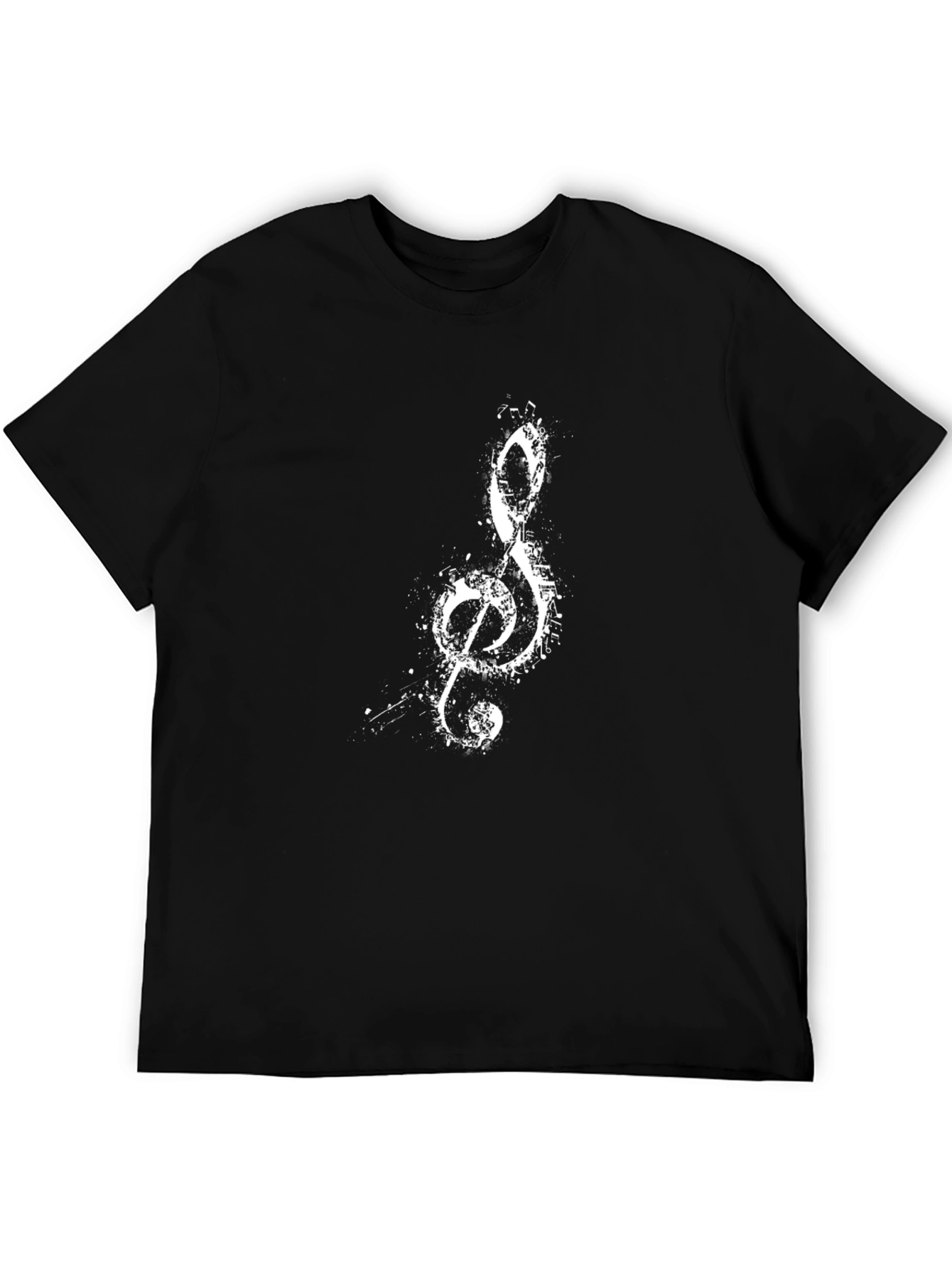 Musical Treble Clef Graphic Tee - Black