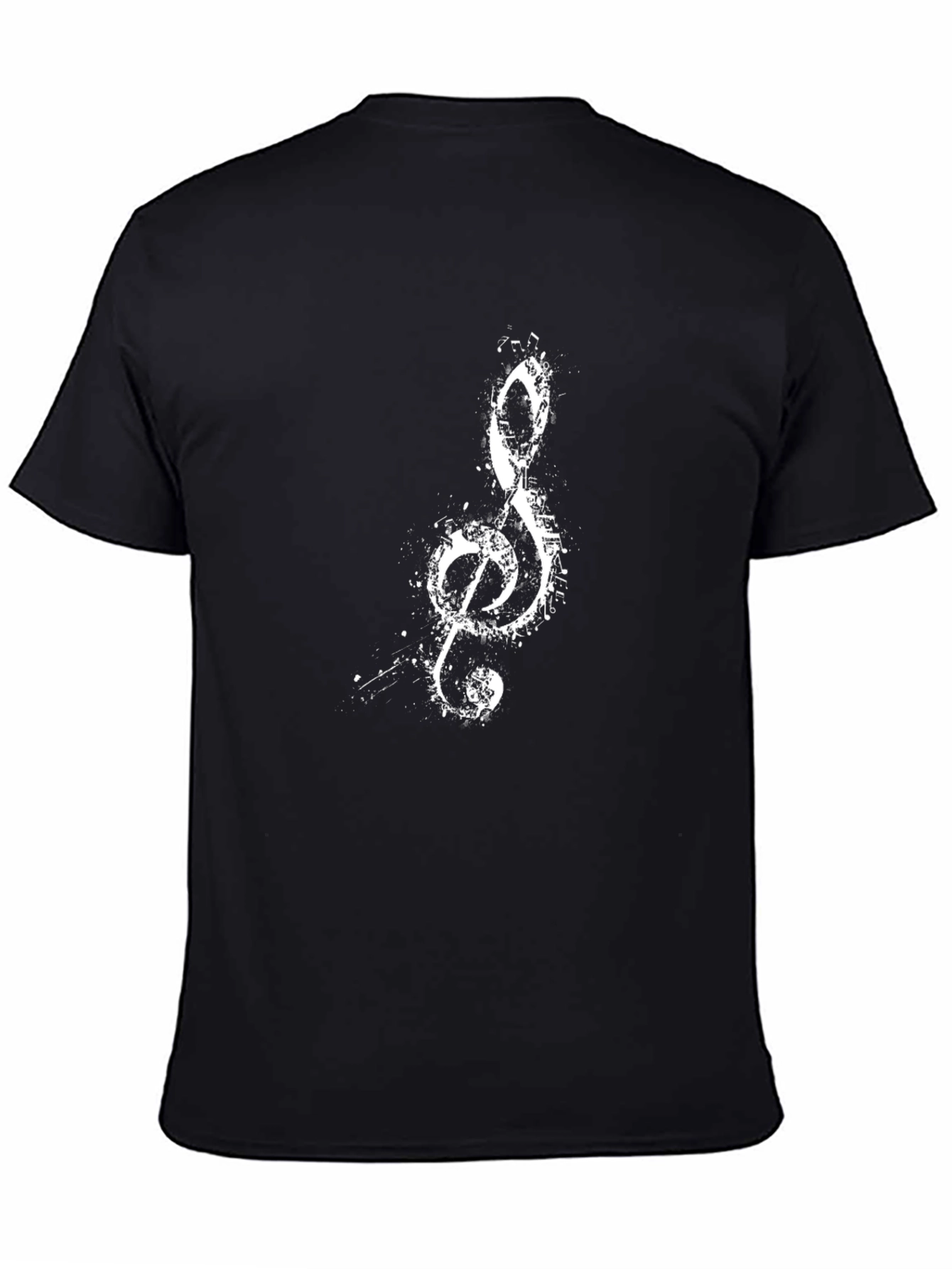 Musical Treble Clef Graphic Tee - Black