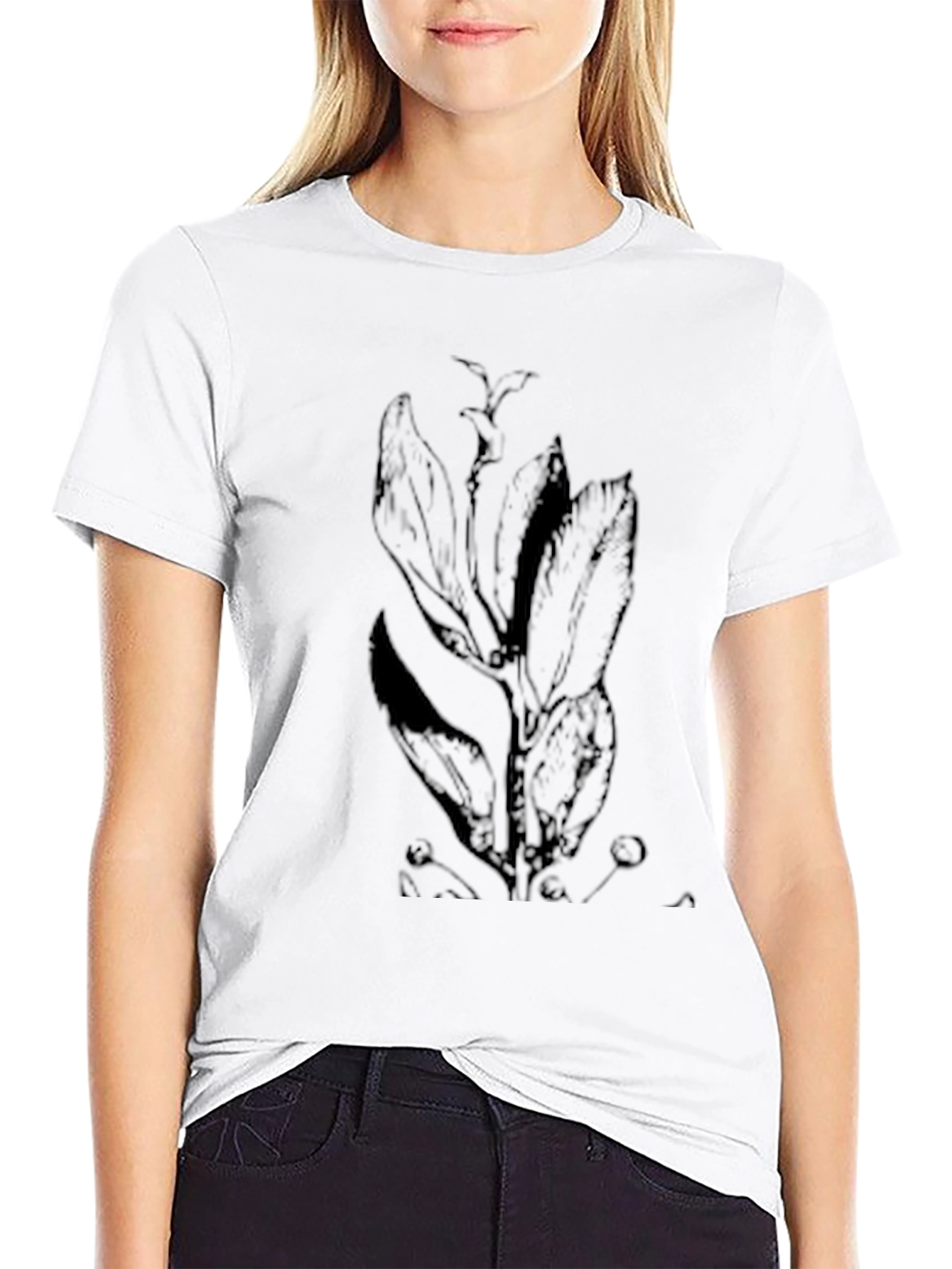 Mens Black Plant Graphic Tee