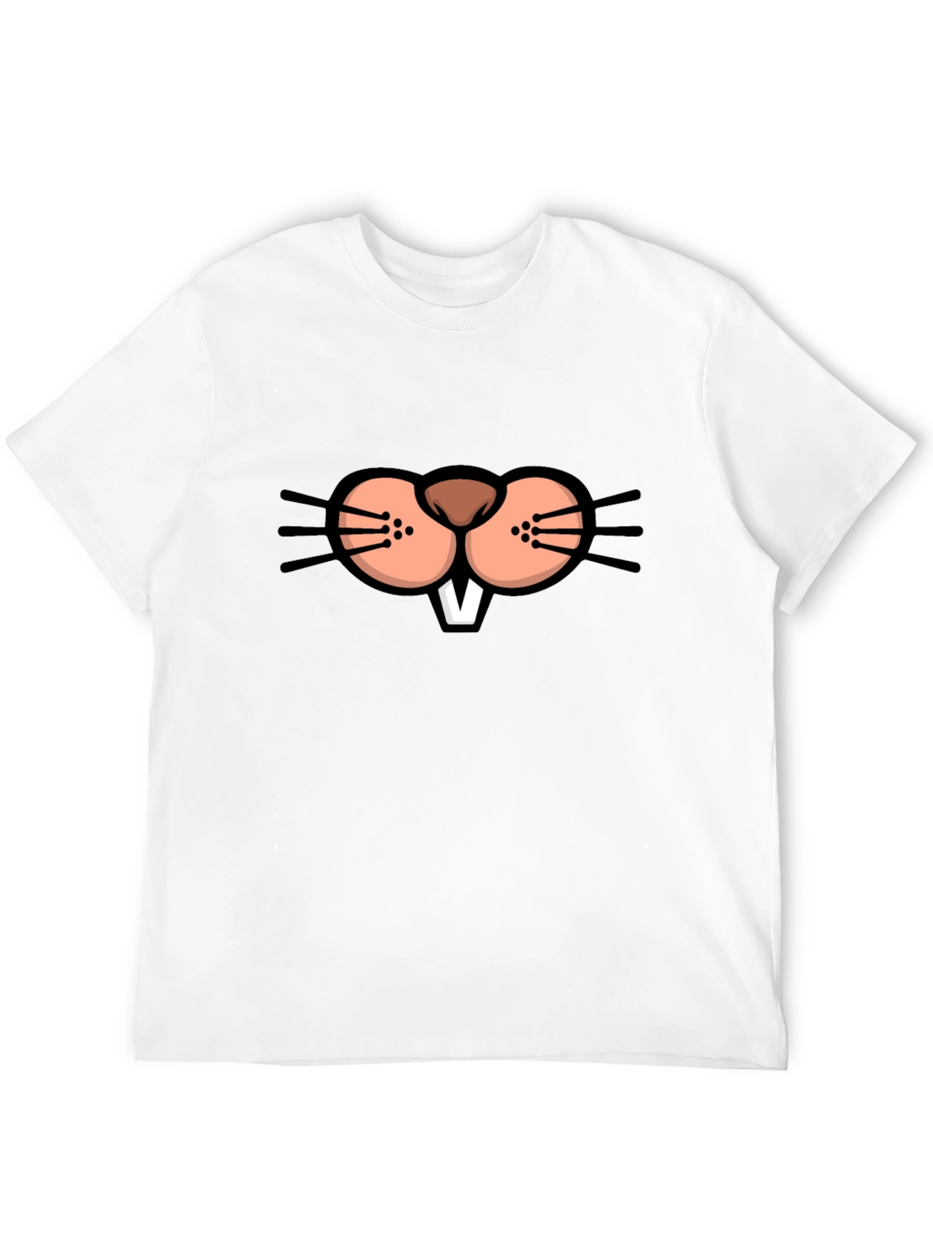 Funny Beaver Face Graphic T-Shirt