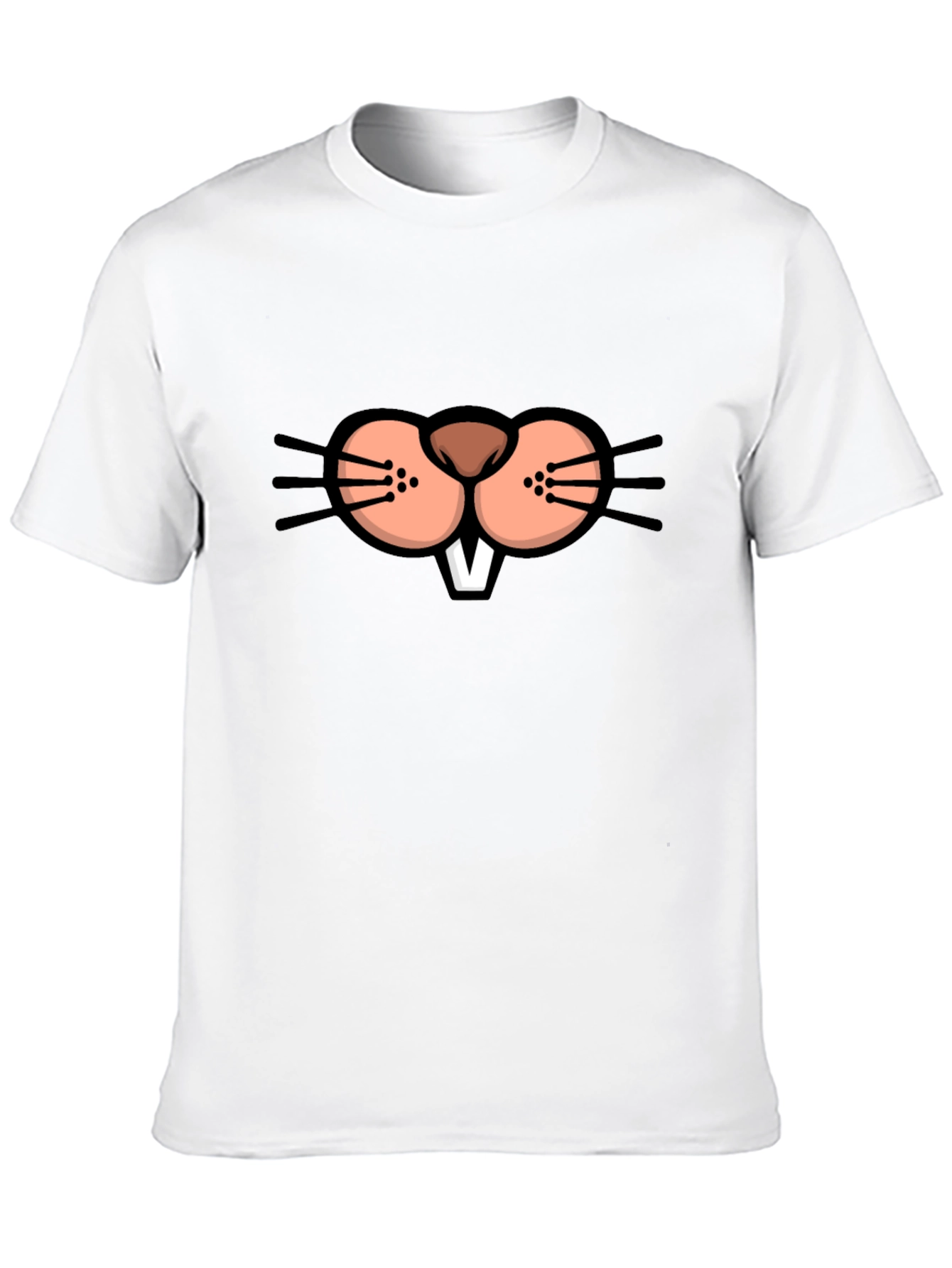 Funny Beaver Face Graphic T-Shirt
