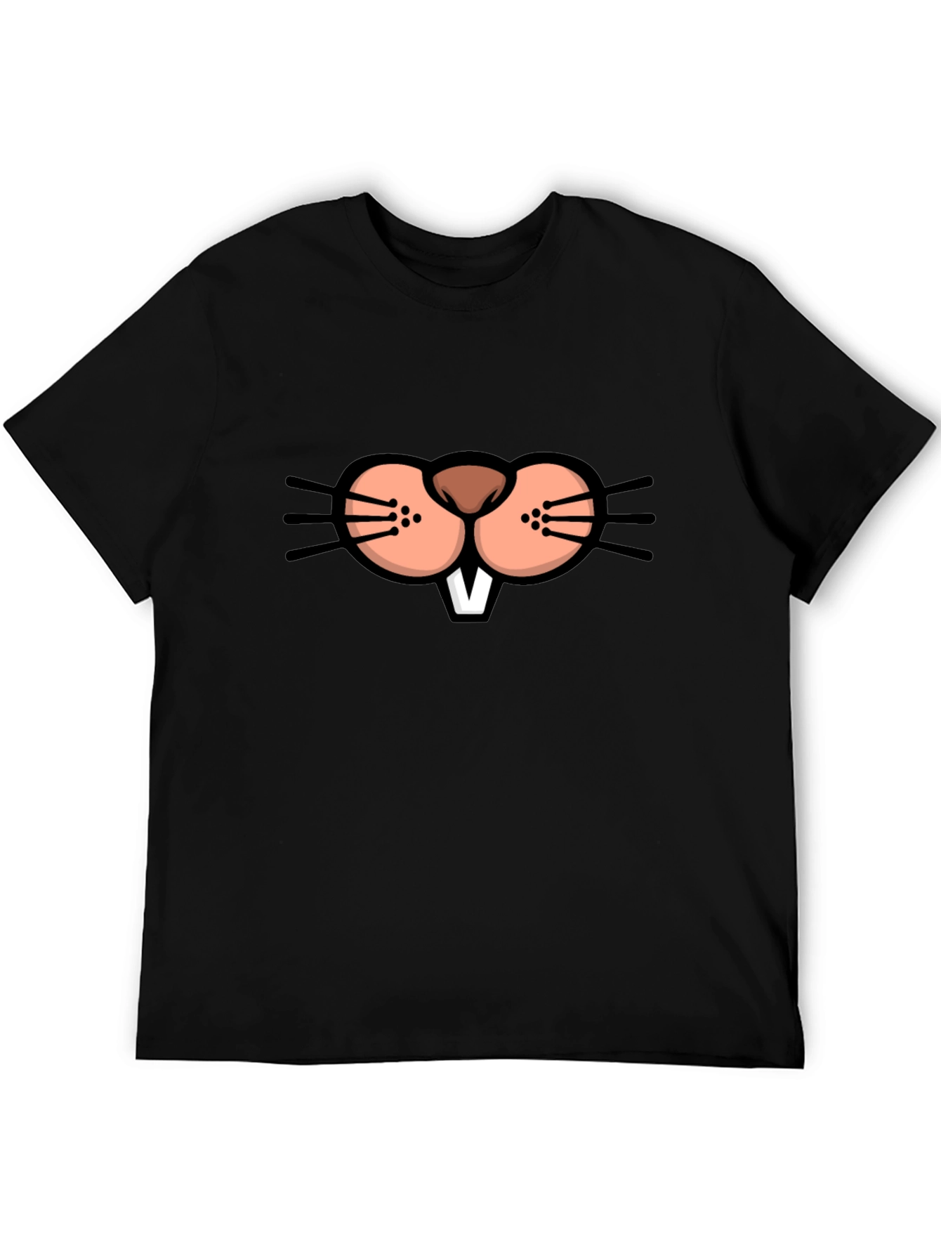 Funny Beaver Face Graphic T-Shirt