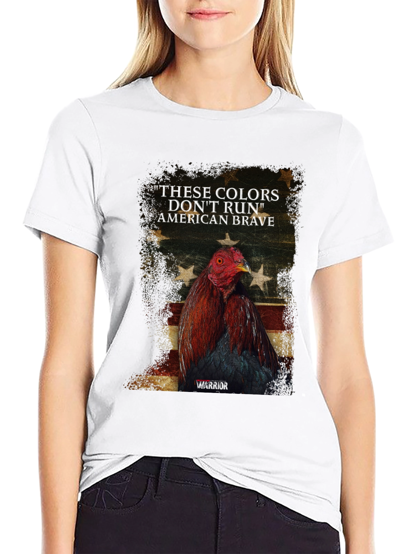 American Brave Warrior Rooster Graphic Tee
