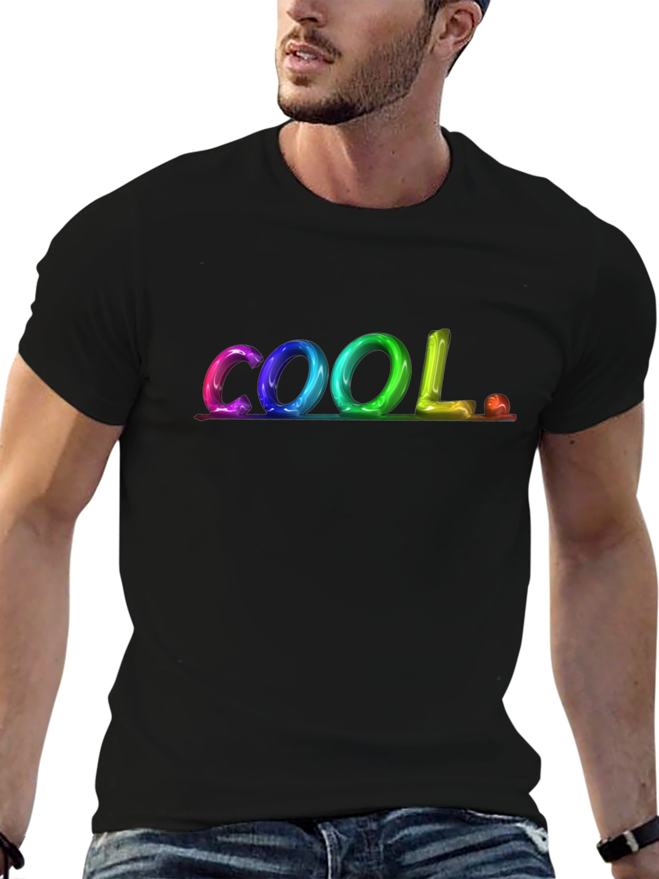 Cool Graphic Print Black T-Shirt