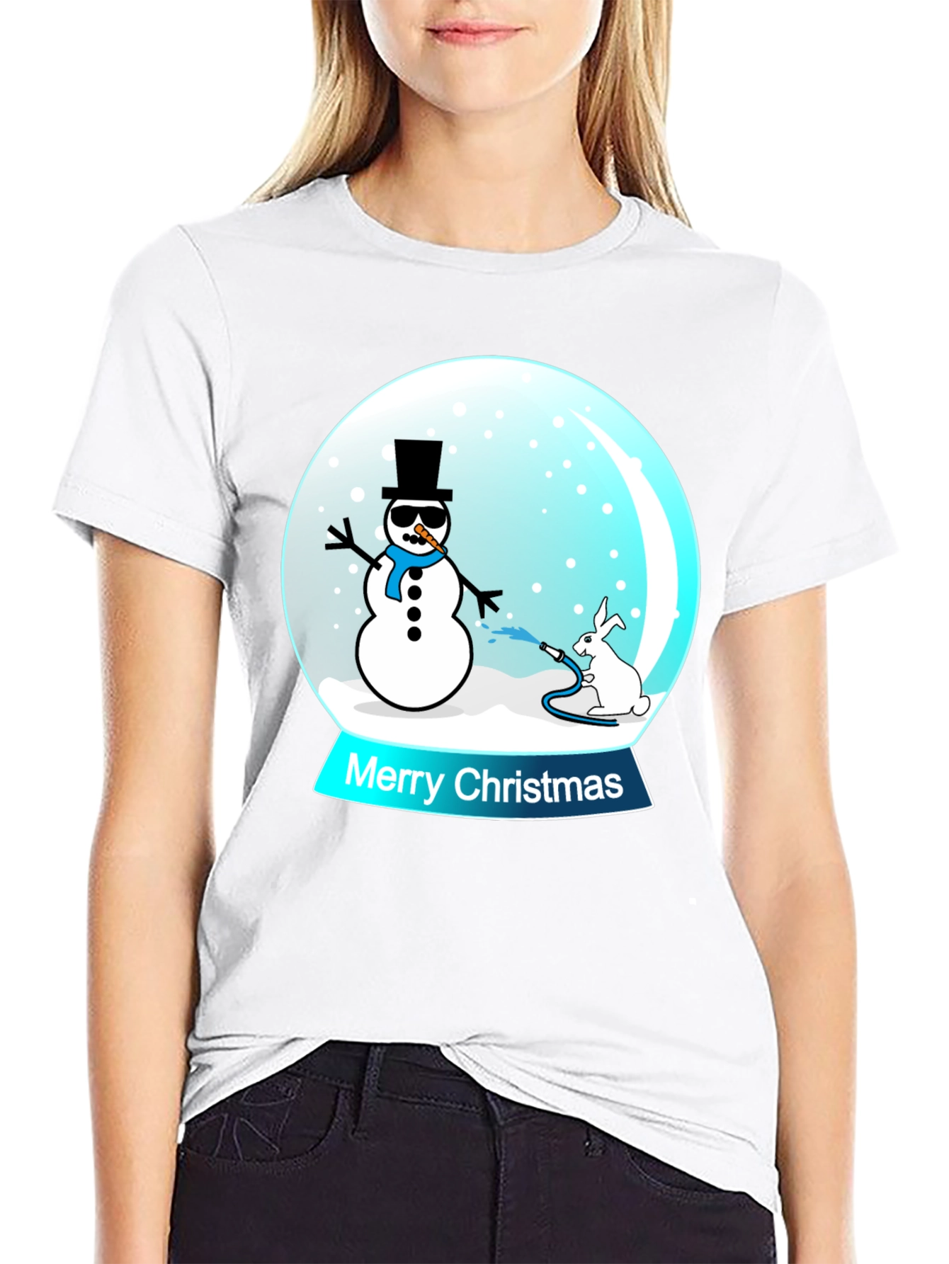 Funny Christmas Snow Globe Graphic T-Shirt