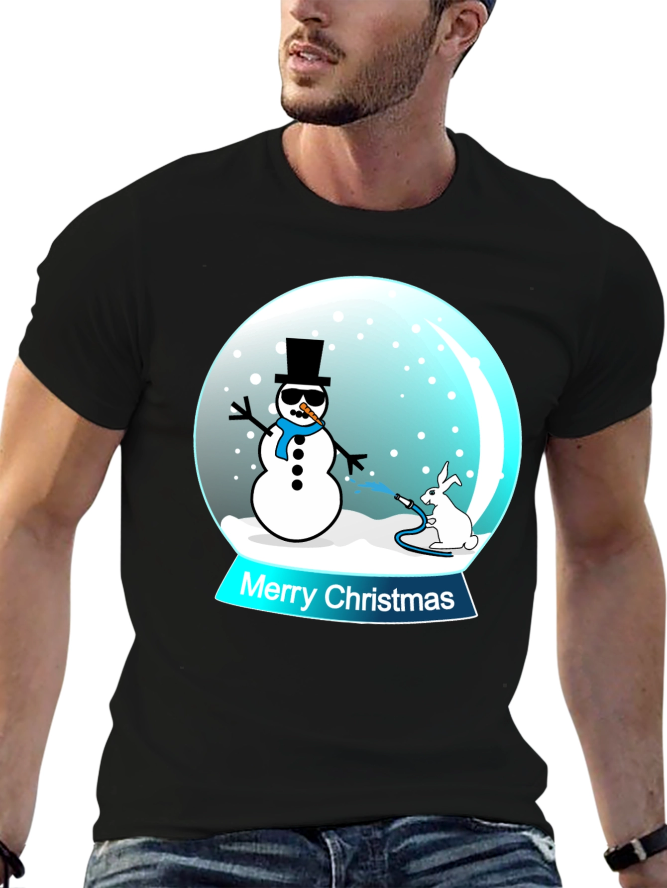 Funny Christmas Snow Globe Graphic T-Shirt