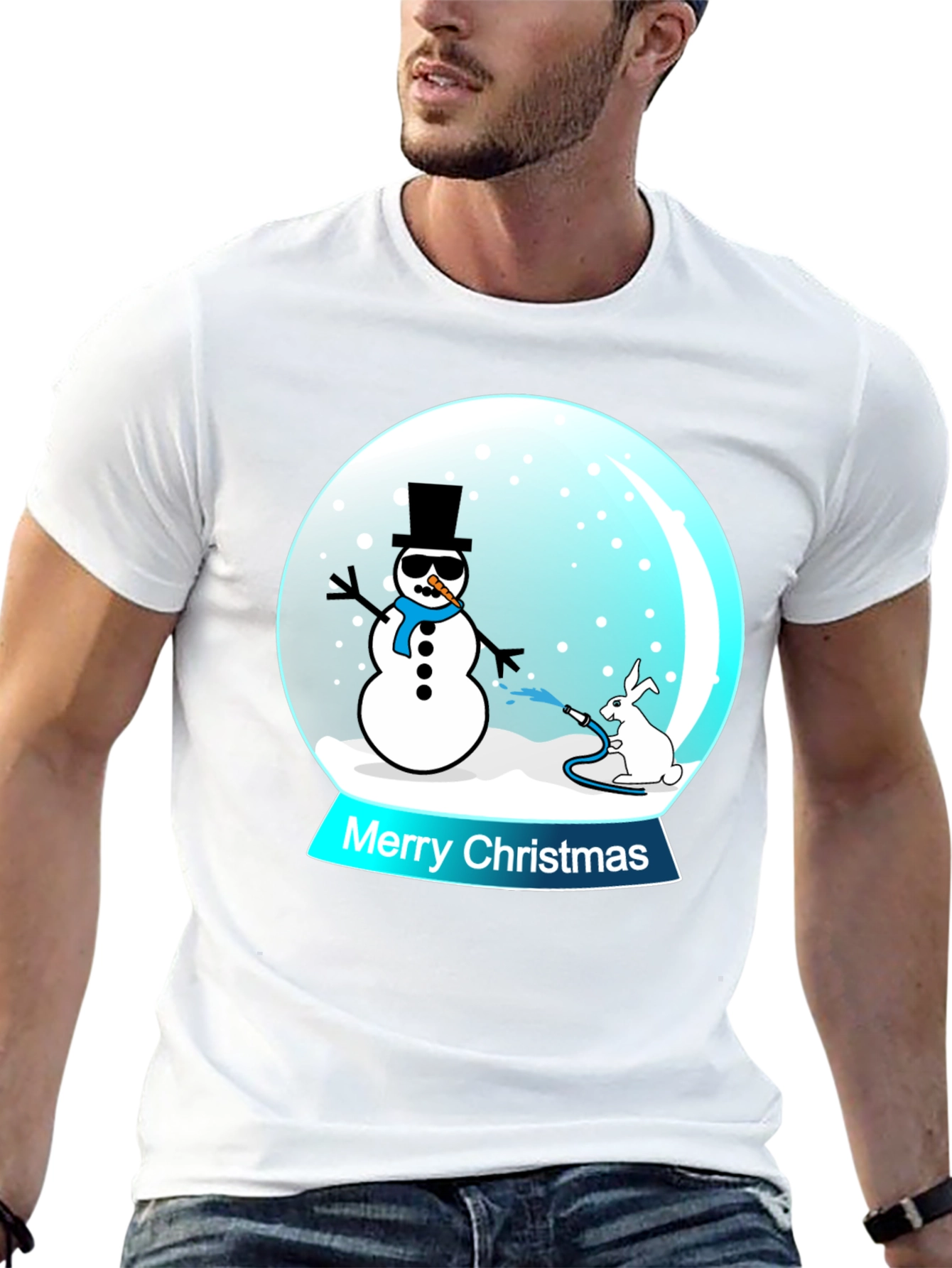 Funny Christmas Snow Globe Graphic T-Shirt