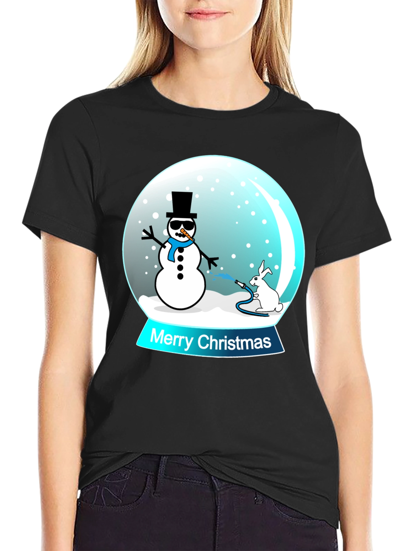 Funny Christmas Snow Globe Graphic T-Shirt