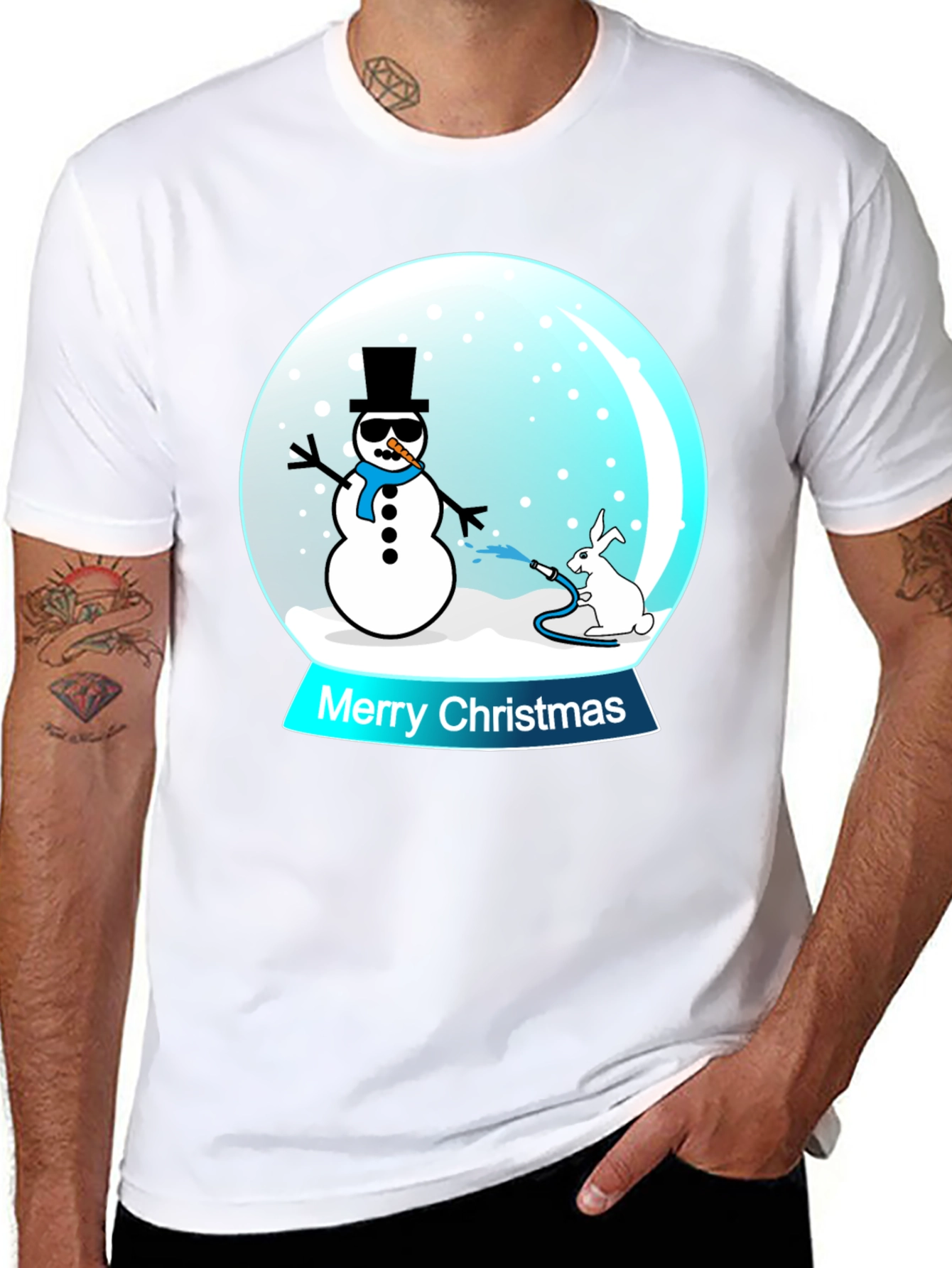 Funny Christmas Snow Globe Graphic T-Shirt