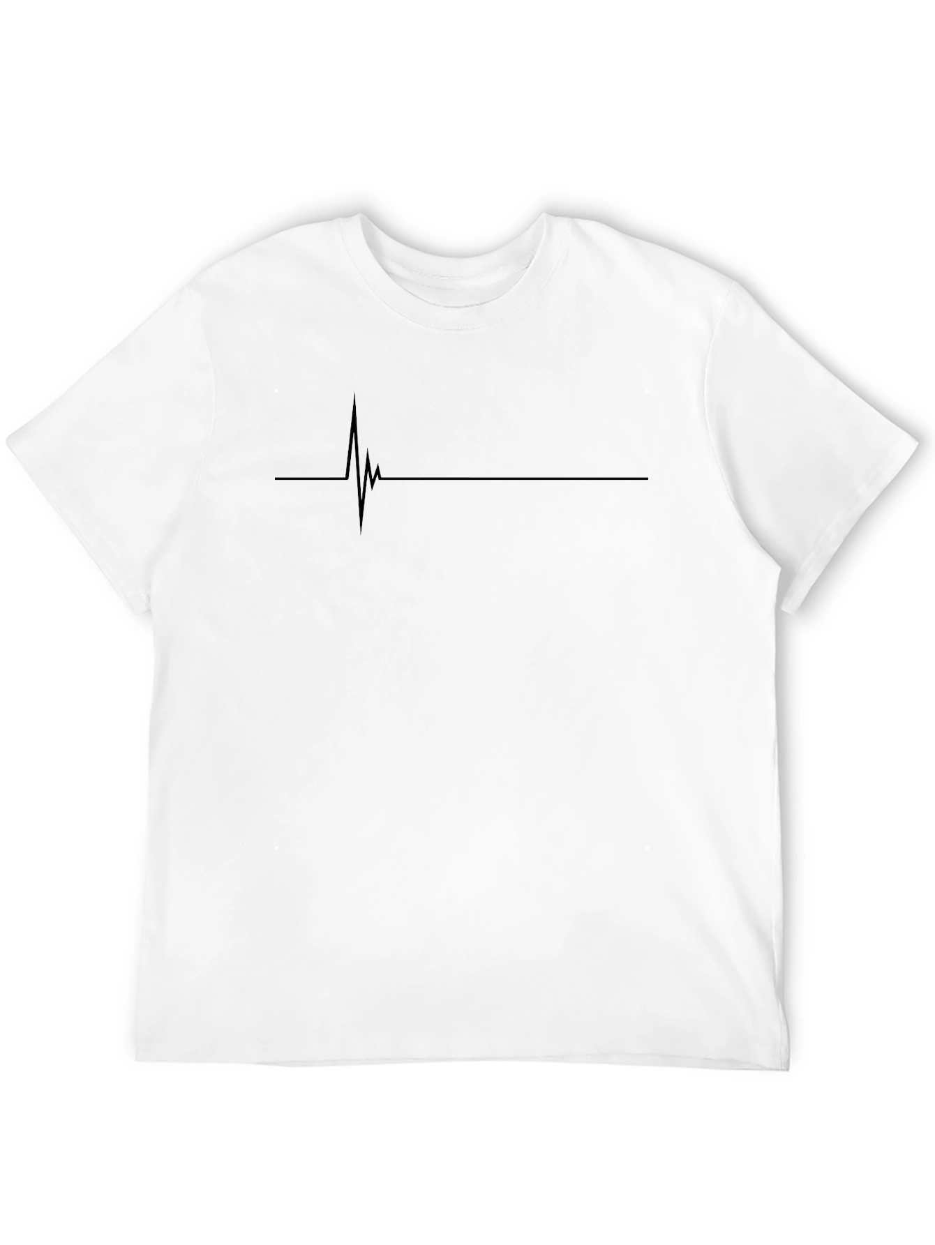 EKG Heartbeat Line Graphic T-Shirt - Black