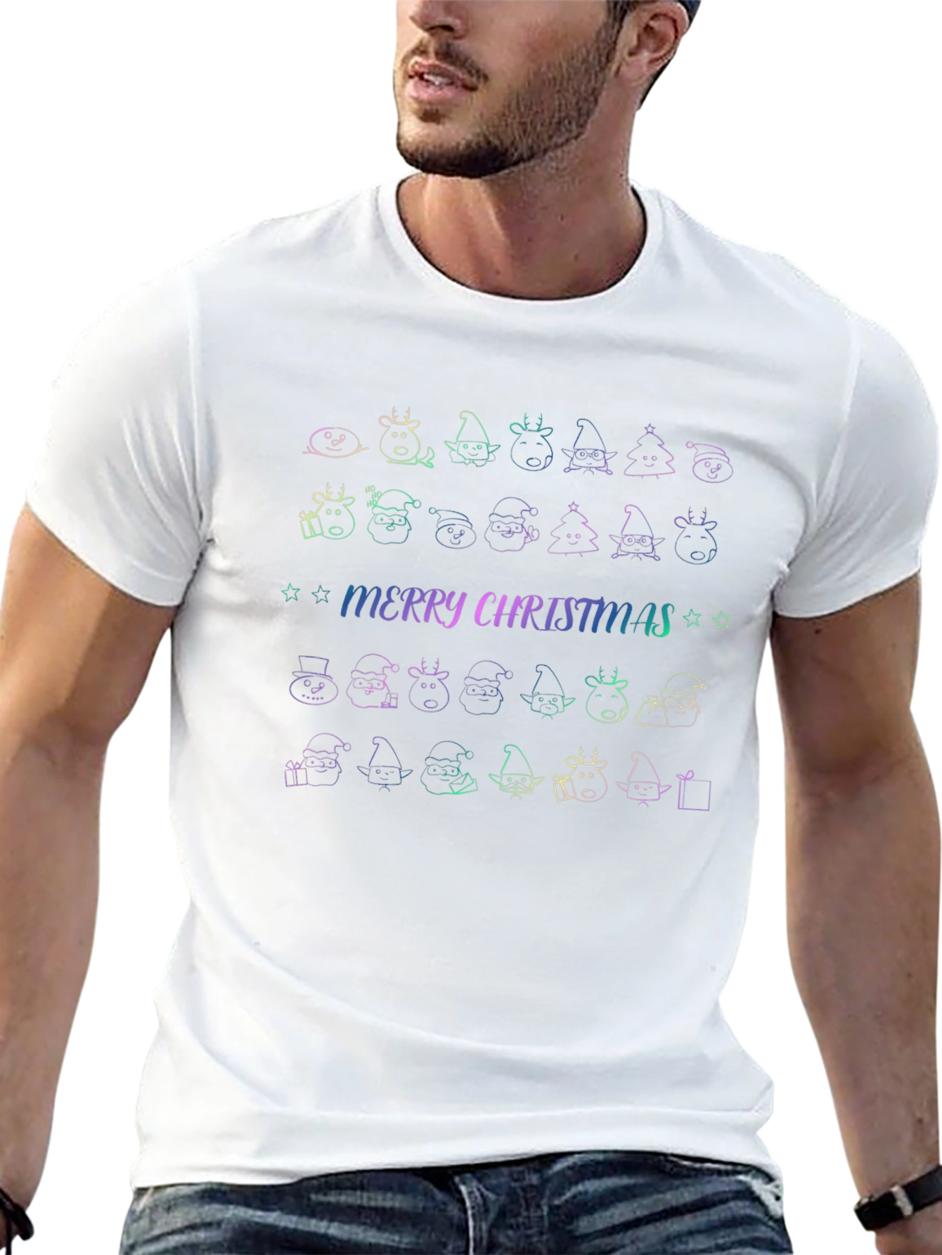 Merry Christmas Doodle T-Shirt - Holiday Cheer!