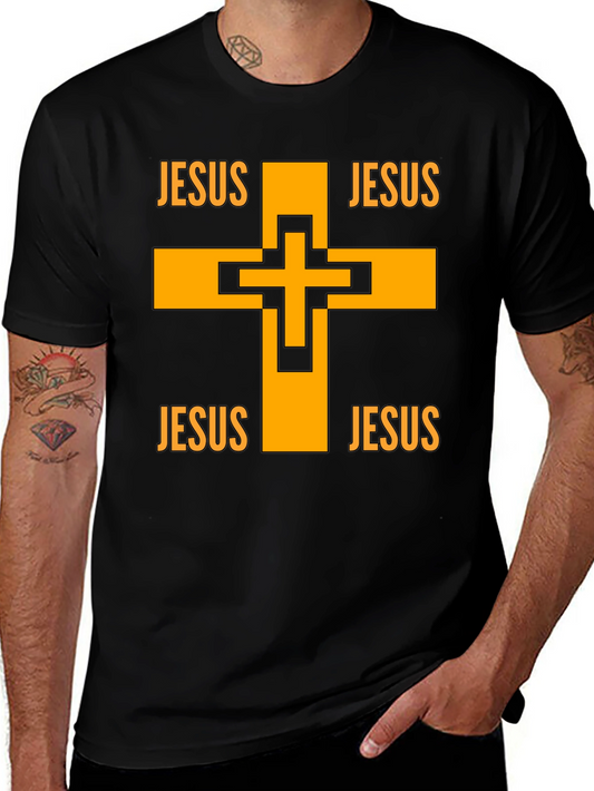 Jesus Cross Graphic Black T-Shirt