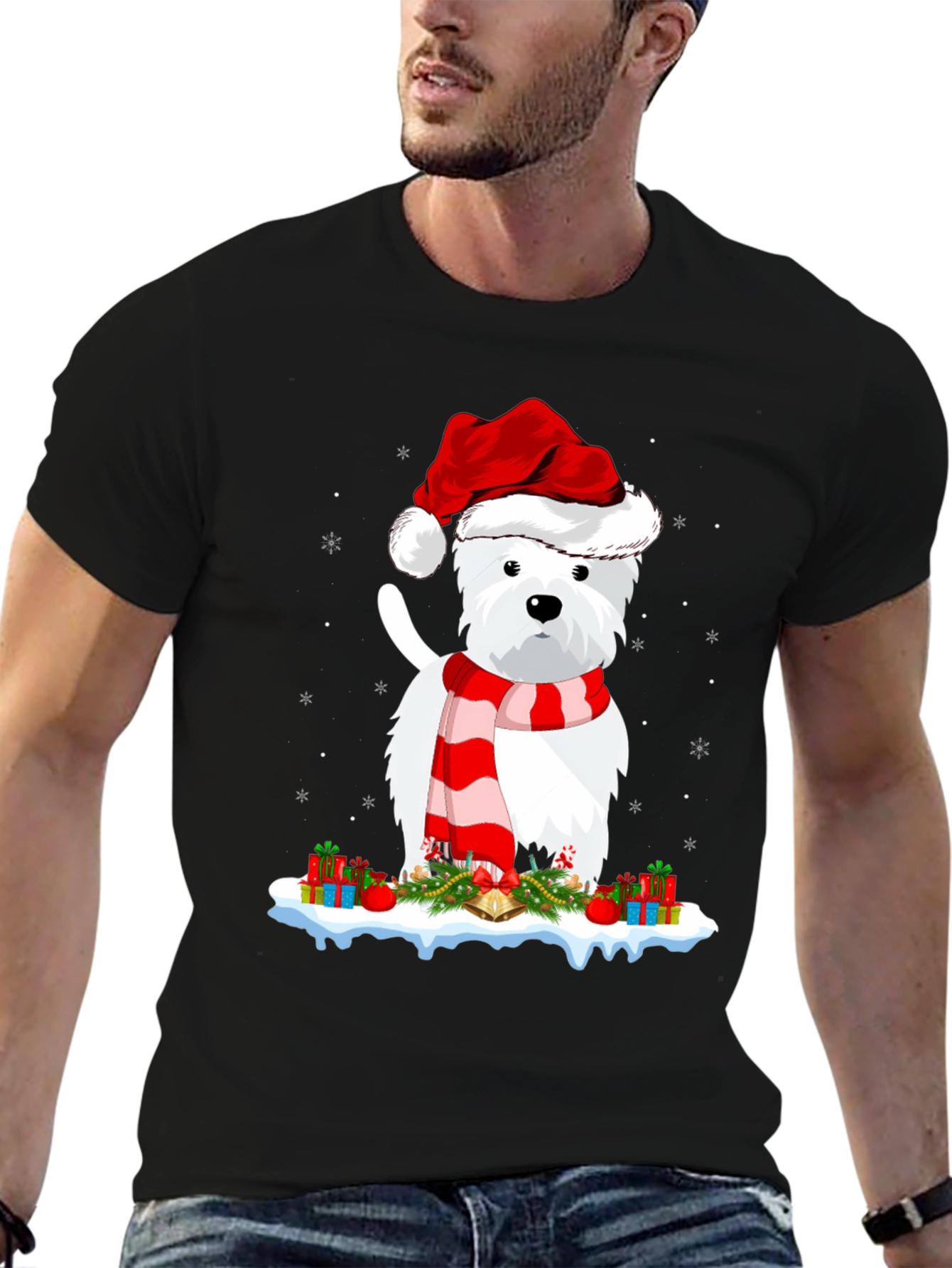 Festive Westie Christmas T-Shirt