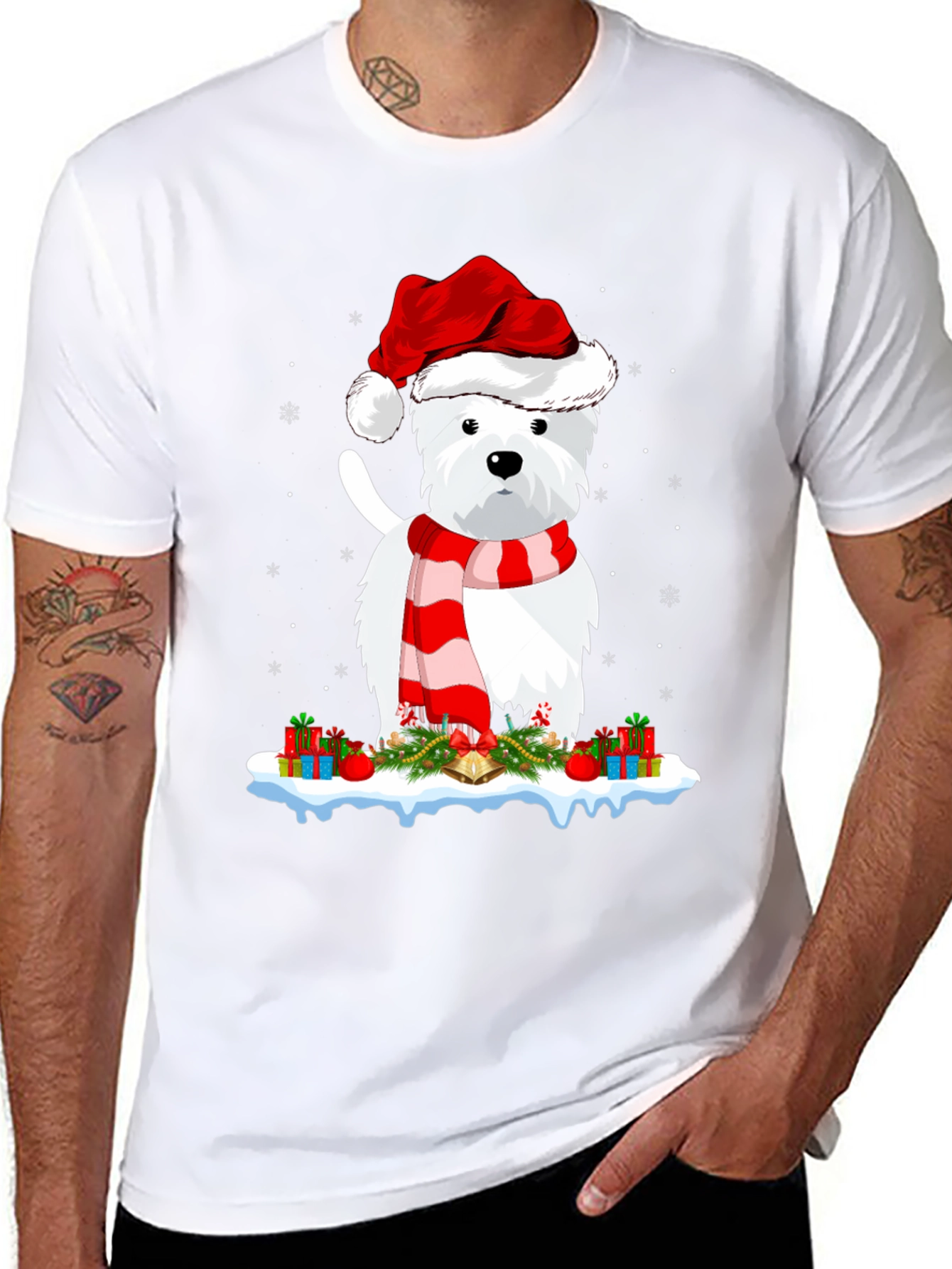 Festive Westie Christmas T-Shirt