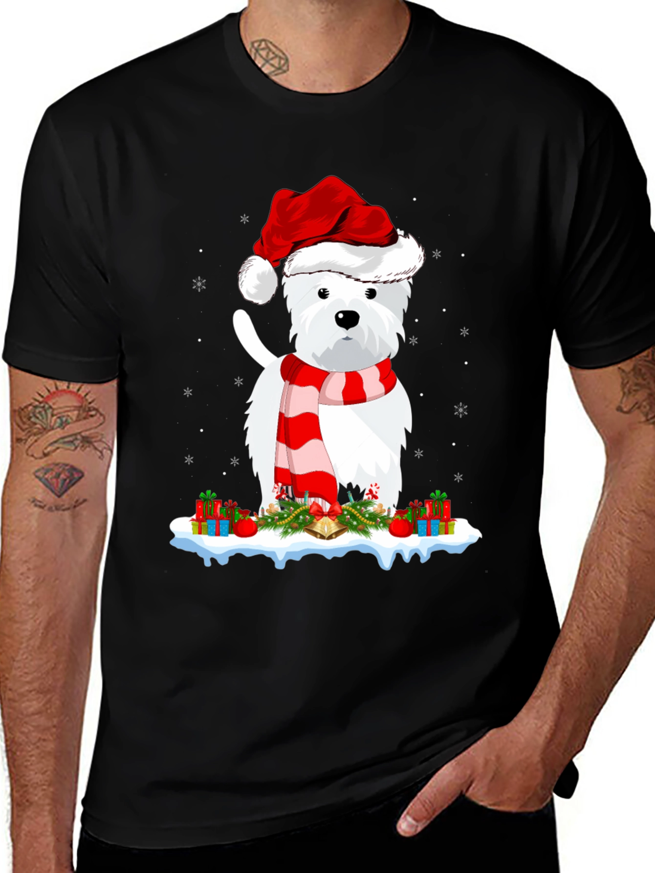 Festive Westie Christmas T-Shirt