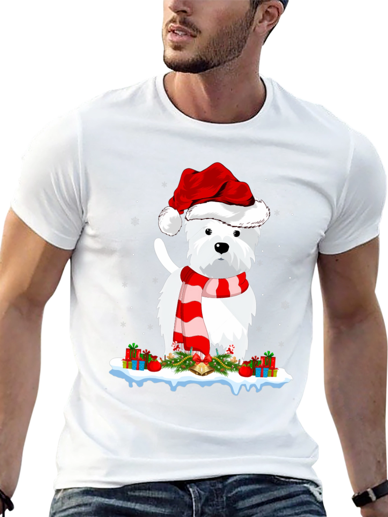 Festive Westie Christmas T-Shirt
