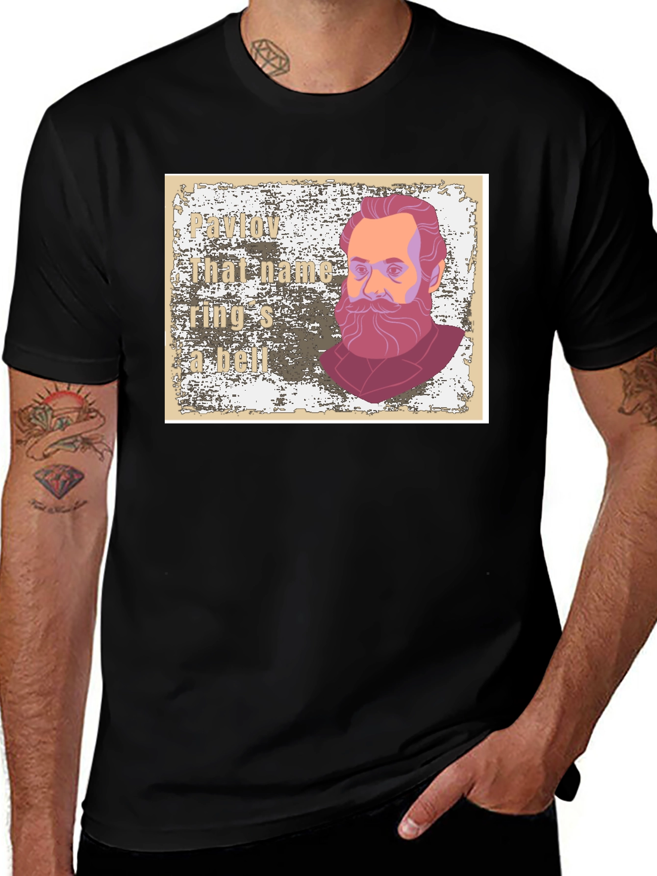 Pavlov Rings a Bell Black Graphic T-Shirt