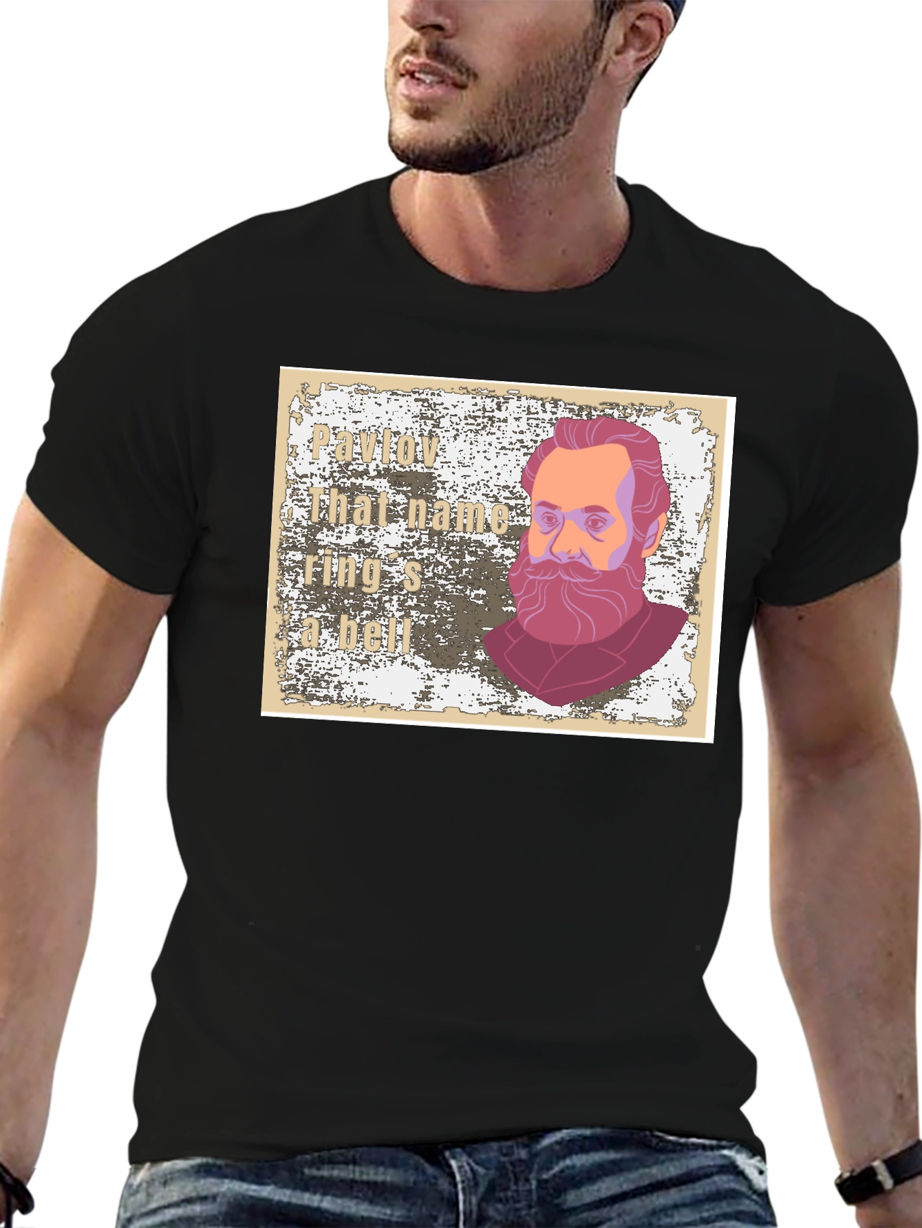 Pavlov Rings a Bell Black Graphic T-Shirt