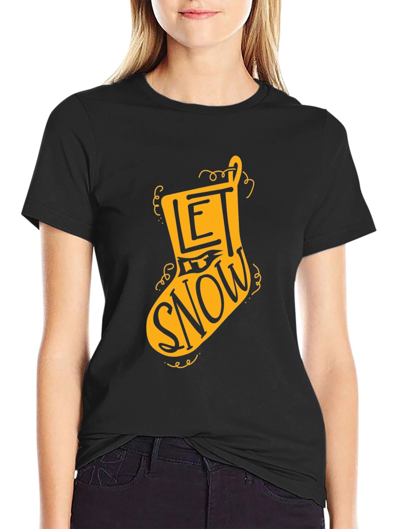 Let It Snow Christmas Stocking T-Shirt