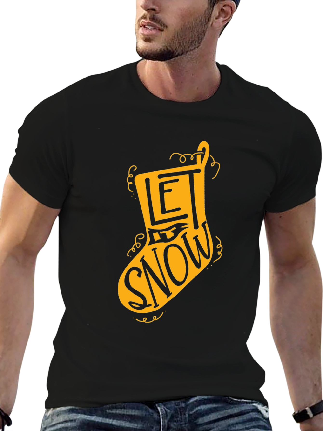 Let It Snow Christmas Stocking T-Shirt