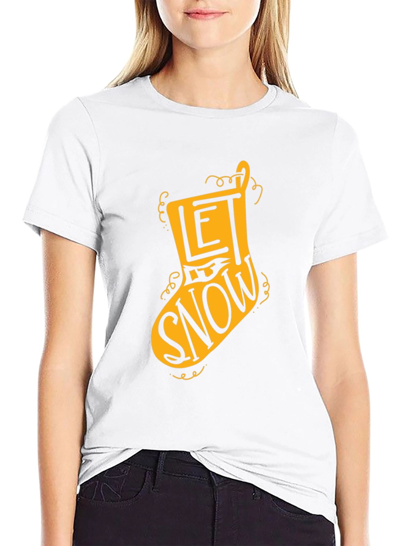 Let It Snow Christmas Stocking T-Shirt