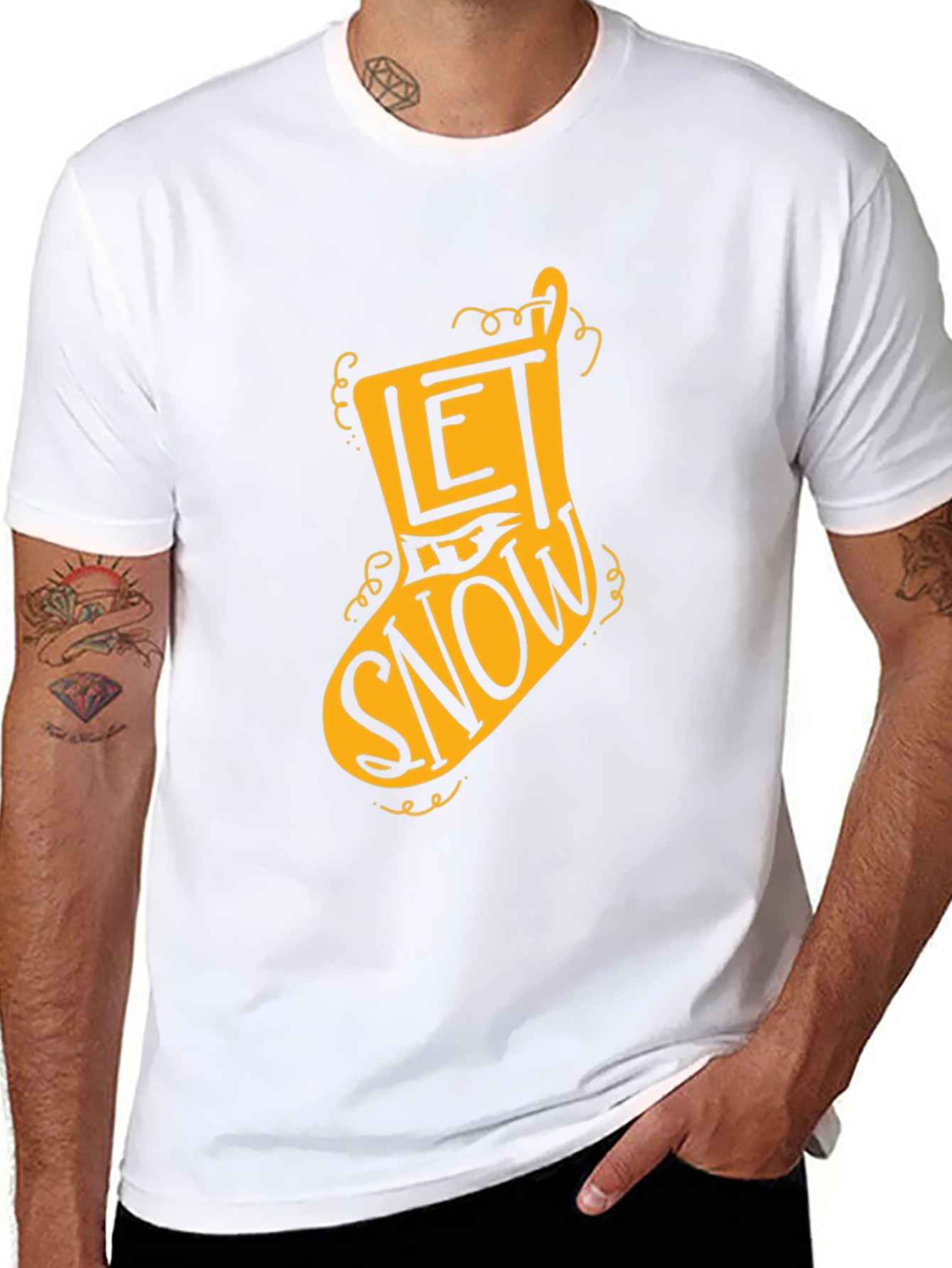 Let It Snow Christmas Stocking T-Shirt