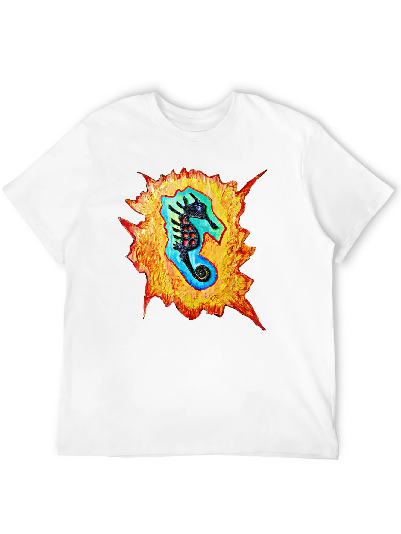 Sea Horse Graphic Black T-Shirt