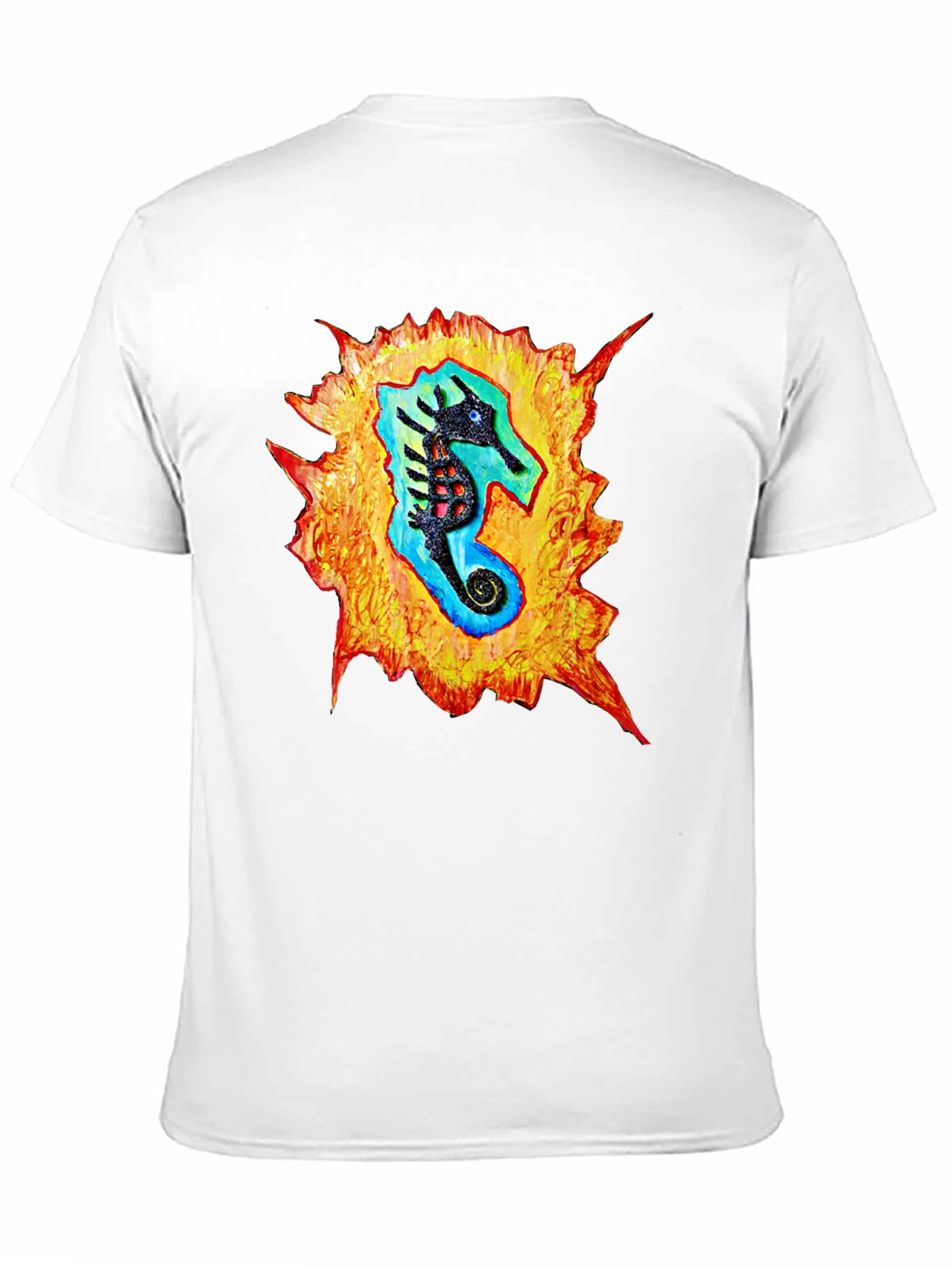 Sea Horse Graphic Black T-Shirt