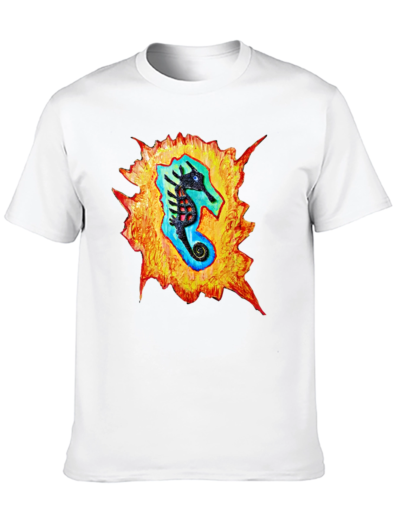 Sea Horse Graphic Black T-Shirt