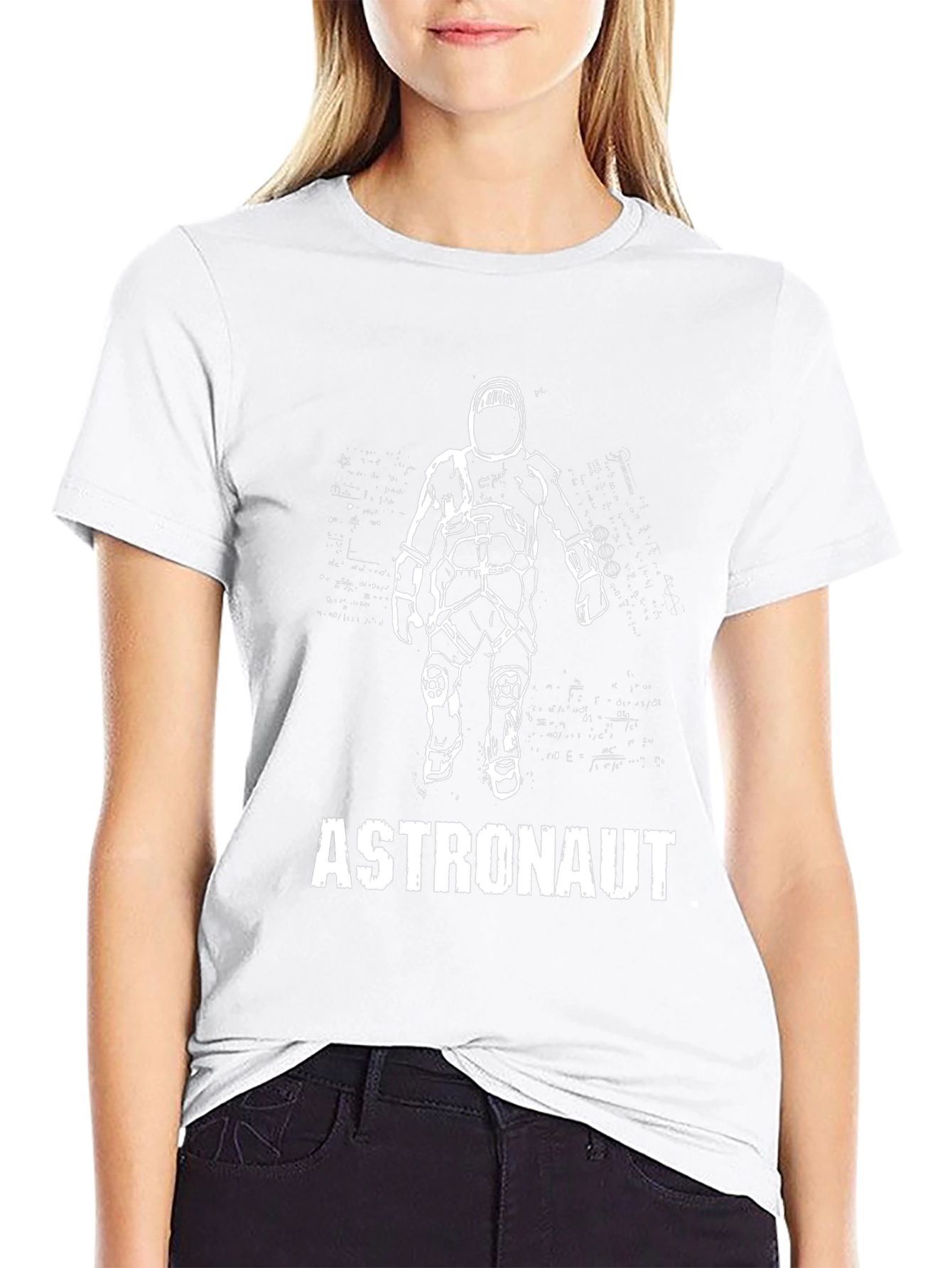 Astronaut Graphic Print Black T-Shirt