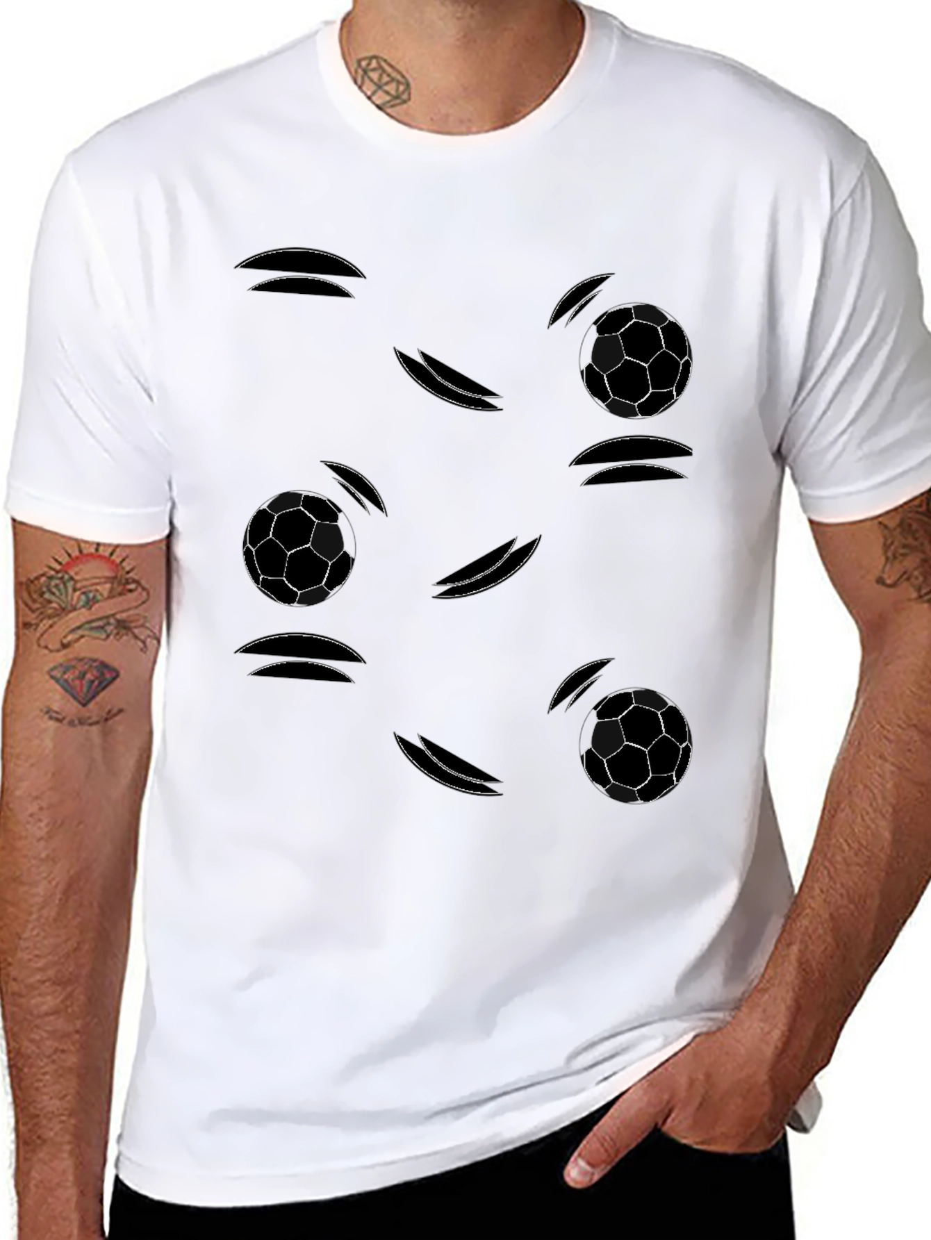 Soccer Ball Motion Graphic Tee - Black