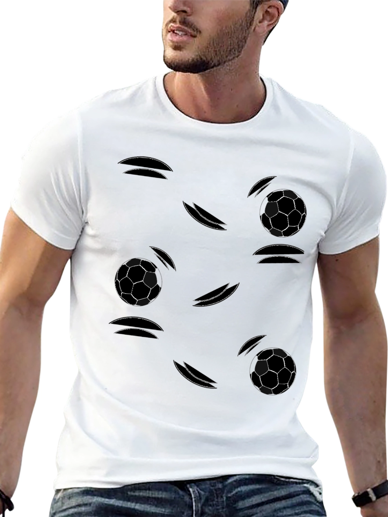 Soccer Ball Motion Graphic Tee - Black
