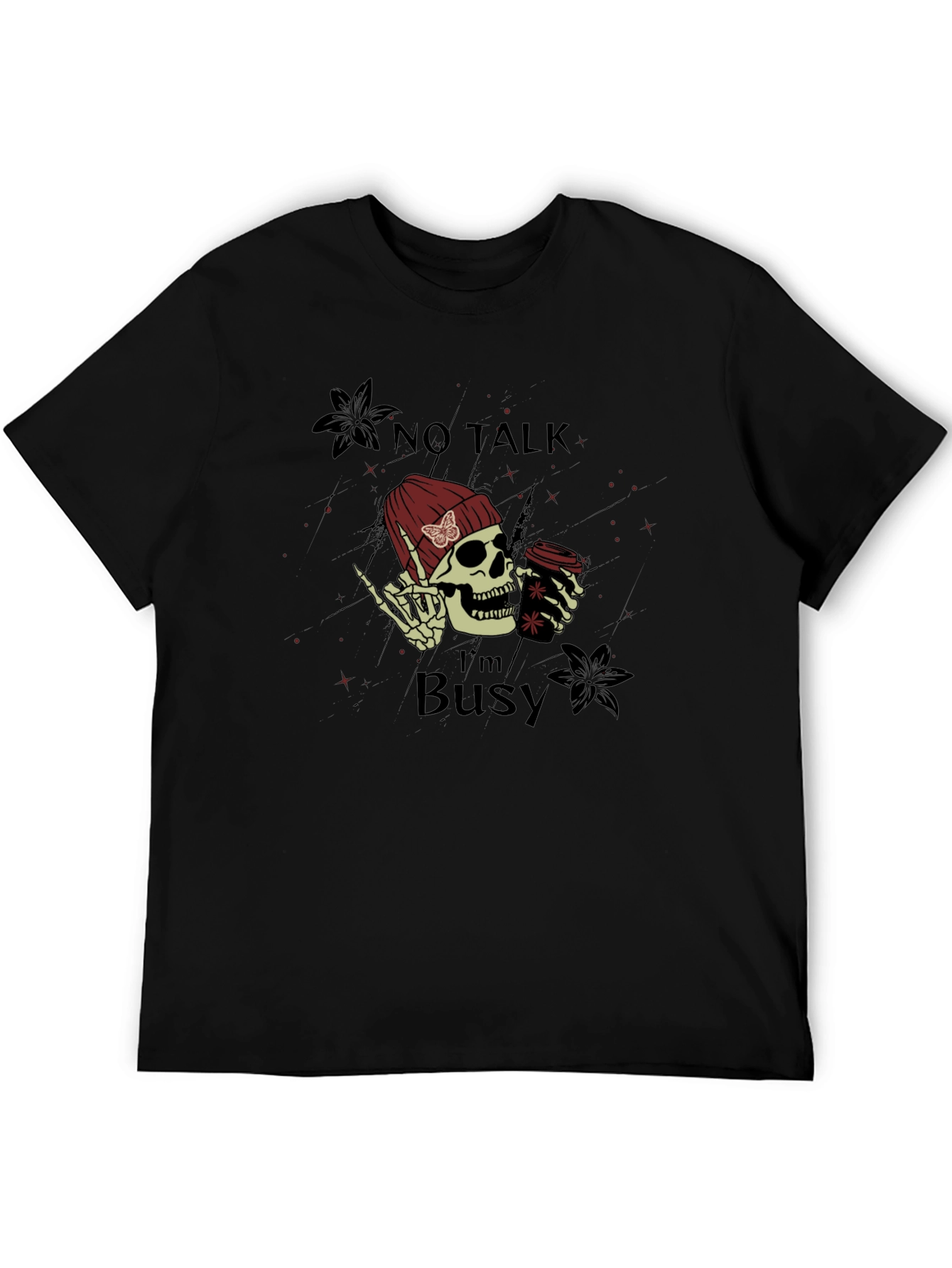 No Talk Im Busy Skull Graphic Tee