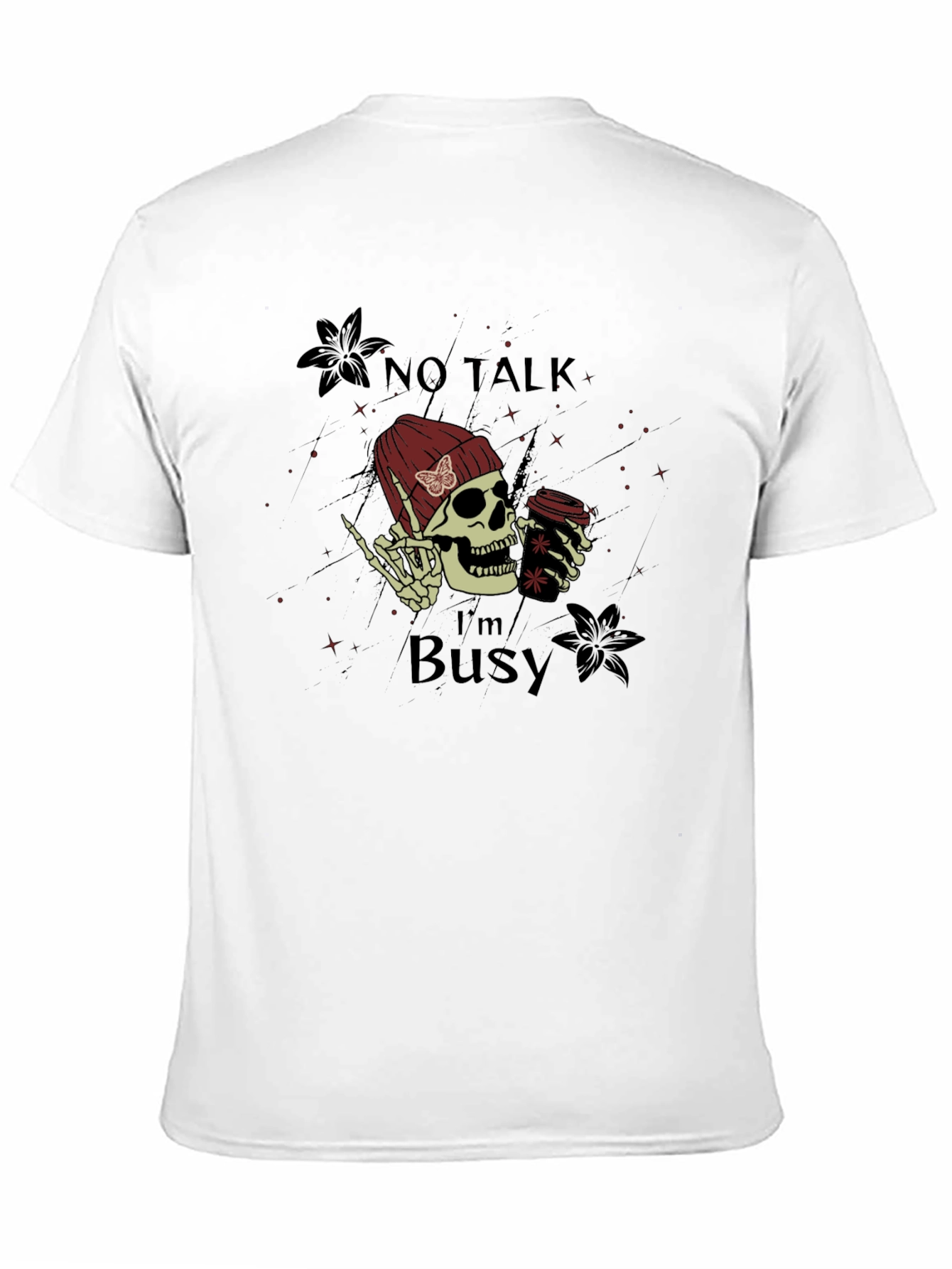 No Talk Im Busy Skull Graphic Tee