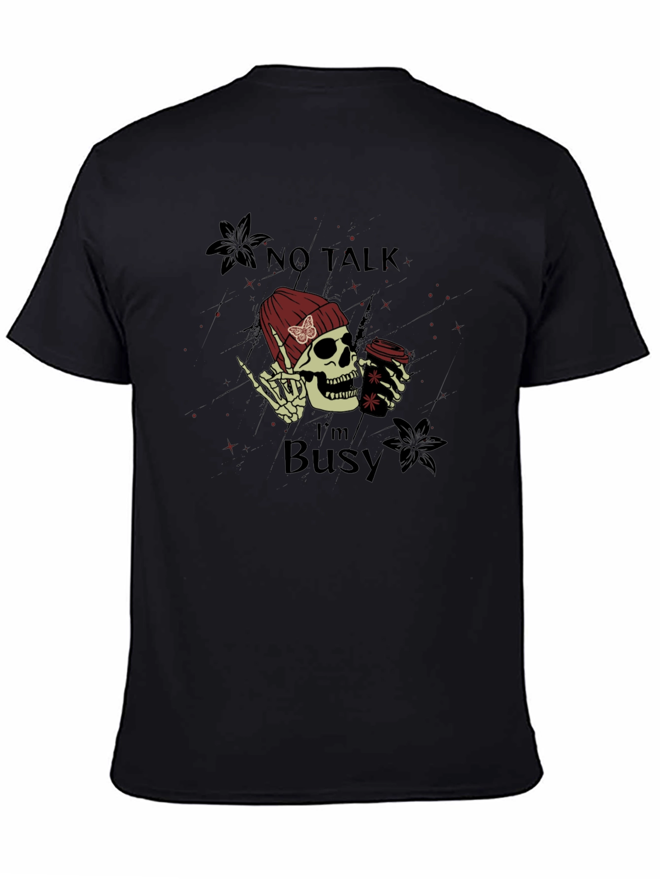 No Talk Im Busy Skull Graphic Tee