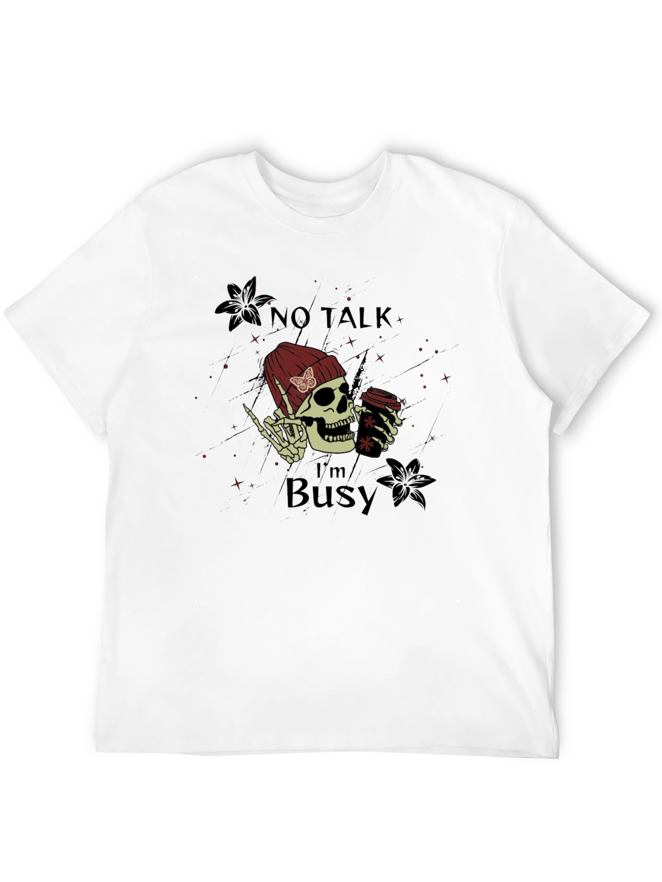 No Talk Im Busy Skull Graphic Tee