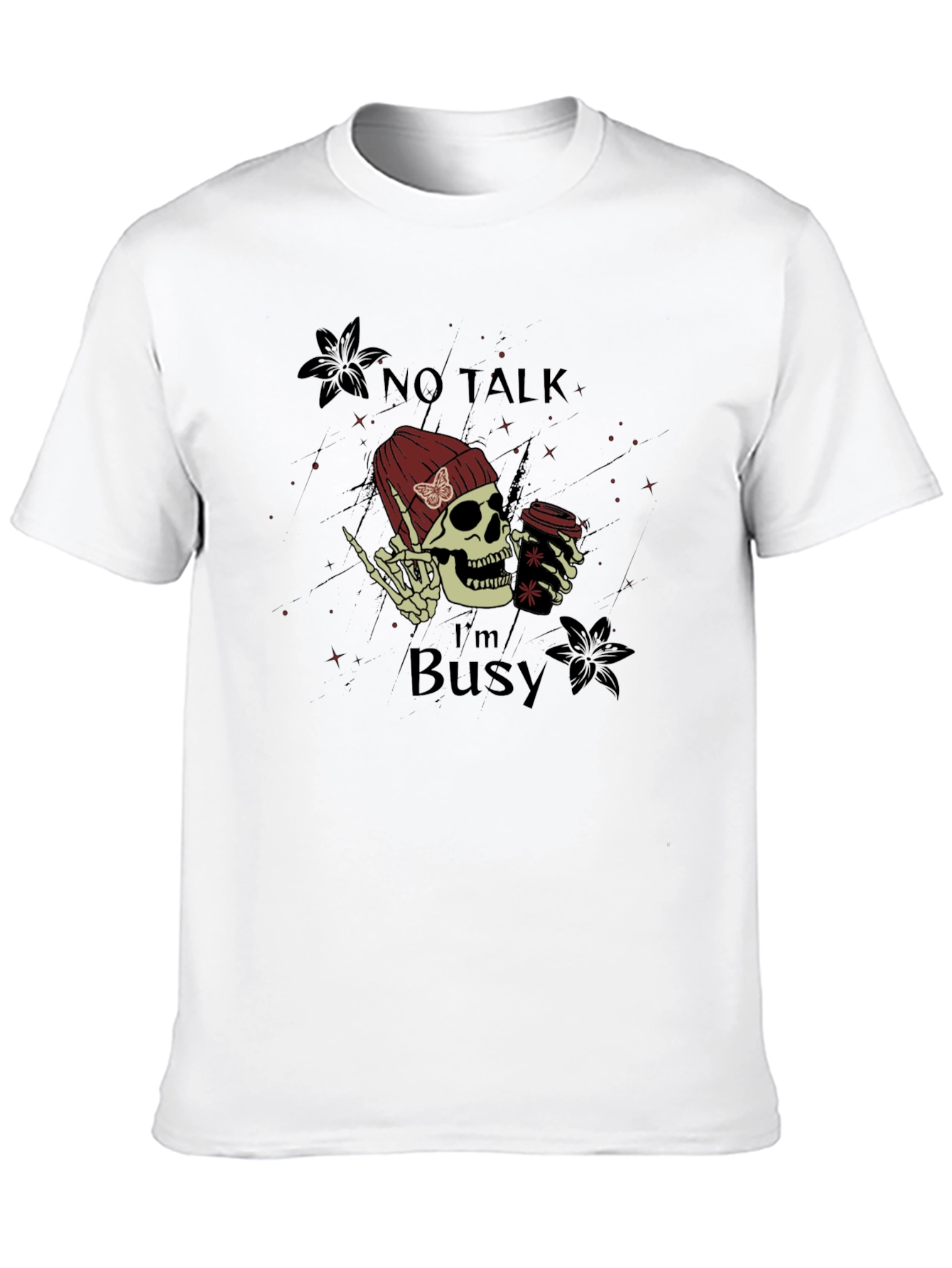 No Talk Im Busy Skull Graphic Tee