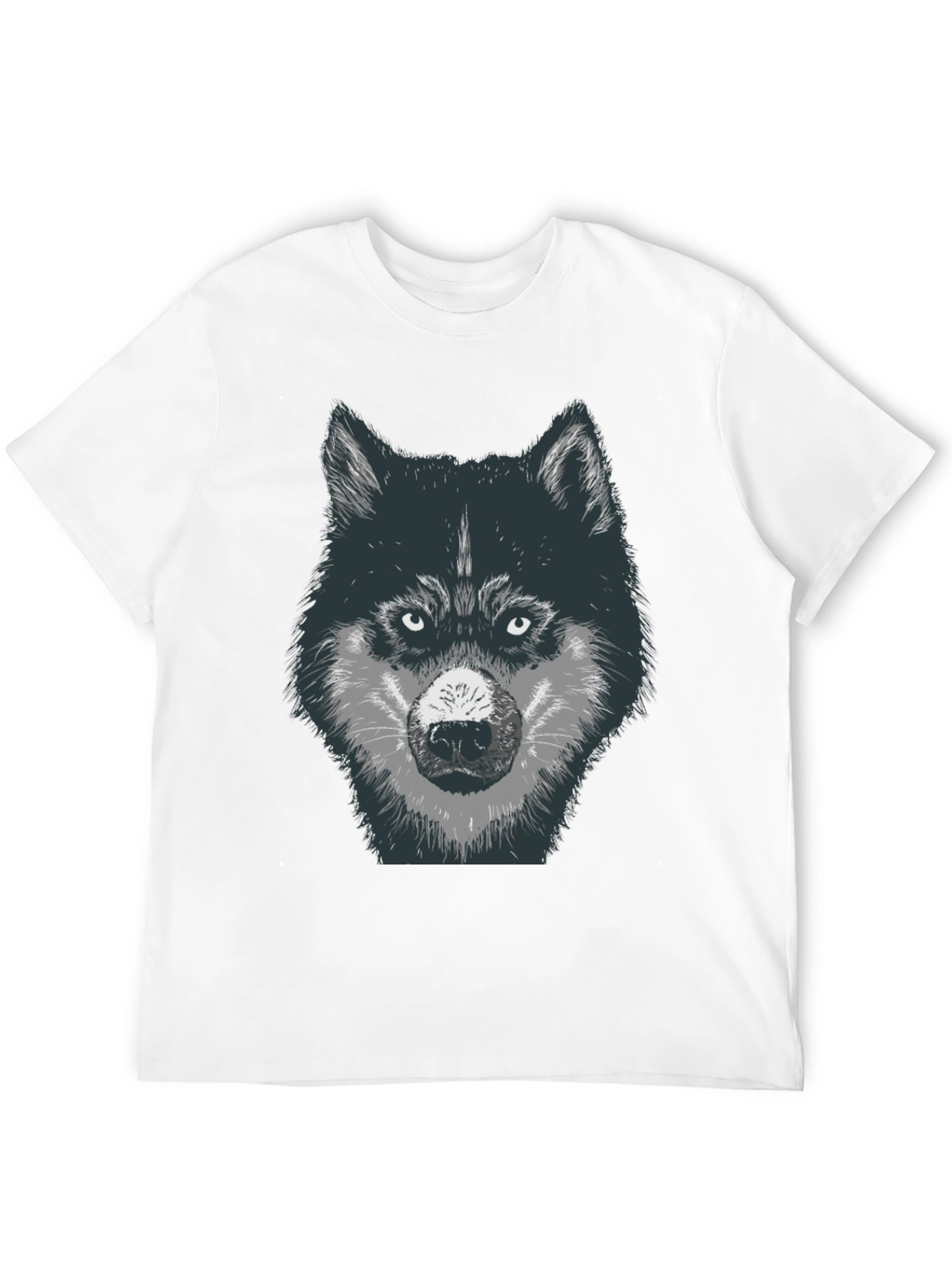 Wolf Graphic Print T-Shirt - Black Cotton Tee