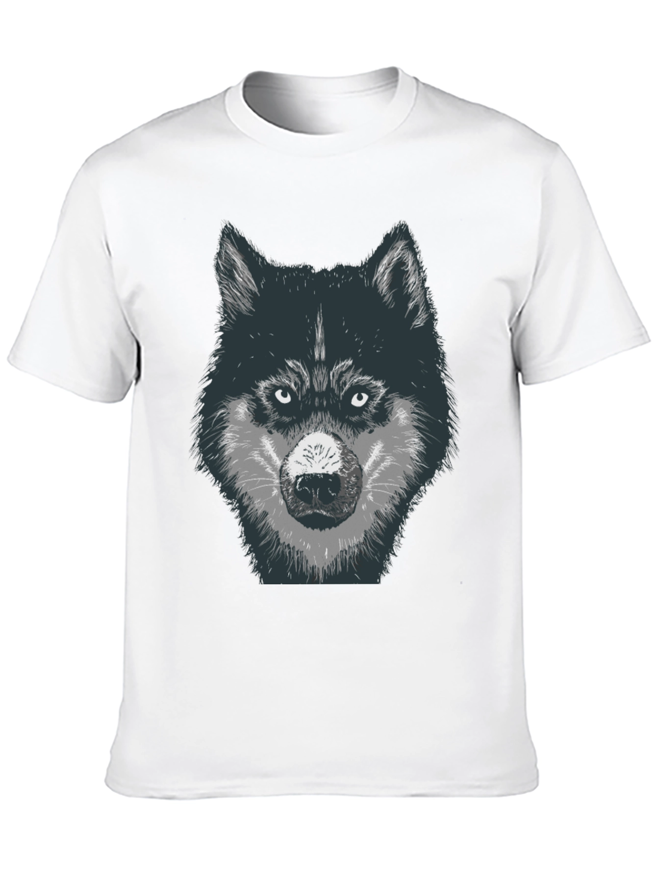 Wolf Graphic Print T-Shirt - Black Cotton Tee