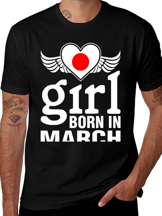 Girl Born in March Graphic T-Shirt