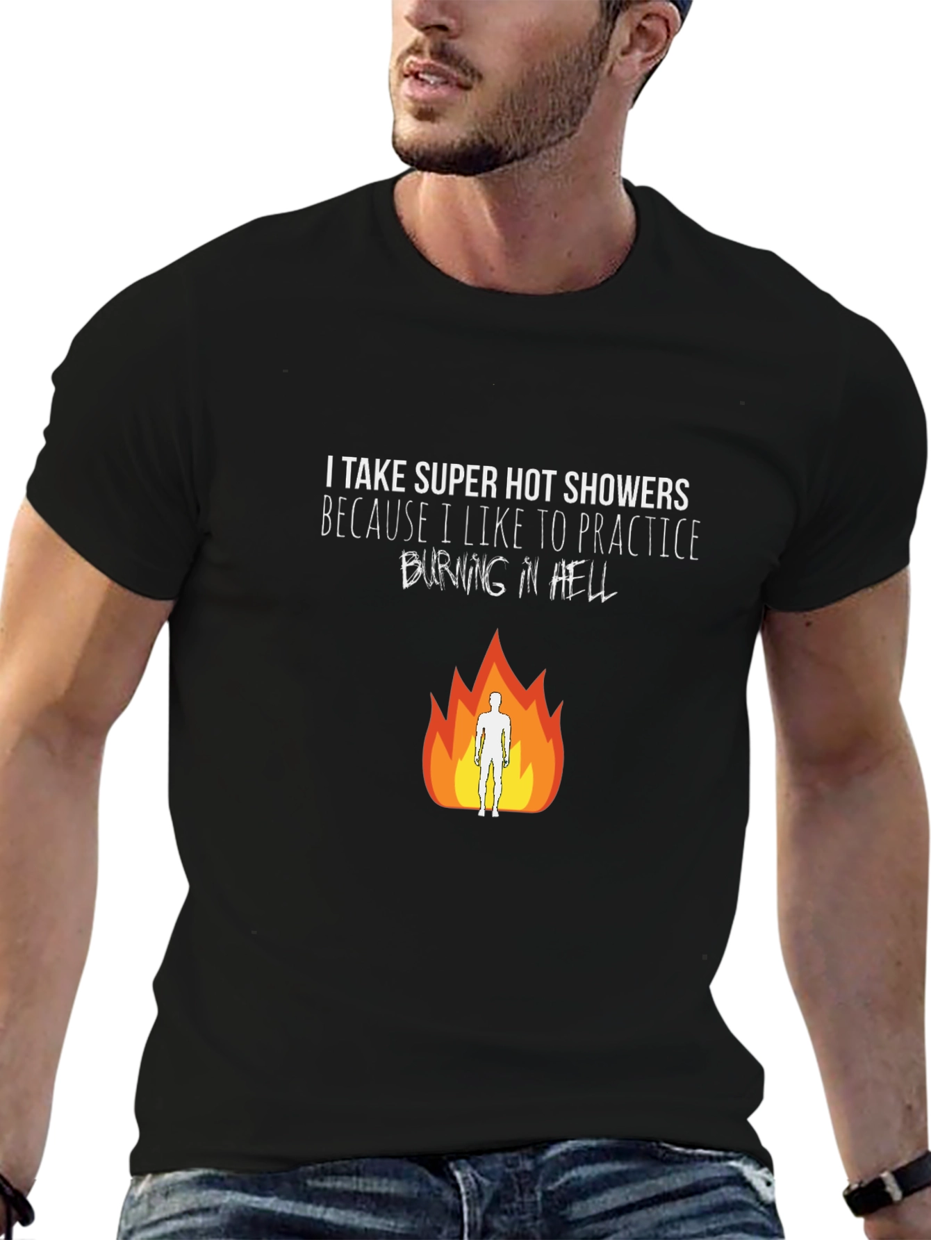 Burning in Hell T-Shirt - Hot Shower Practice
