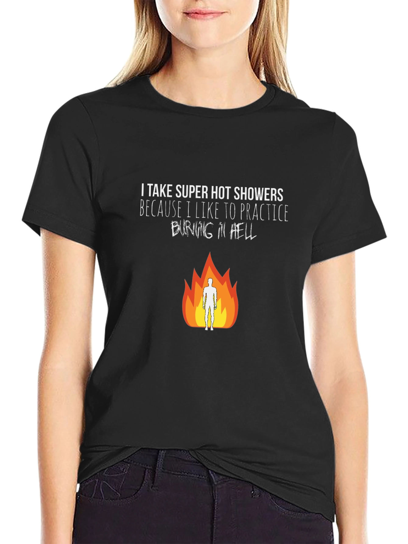 Burning in Hell T-Shirt - Hot Shower Practice