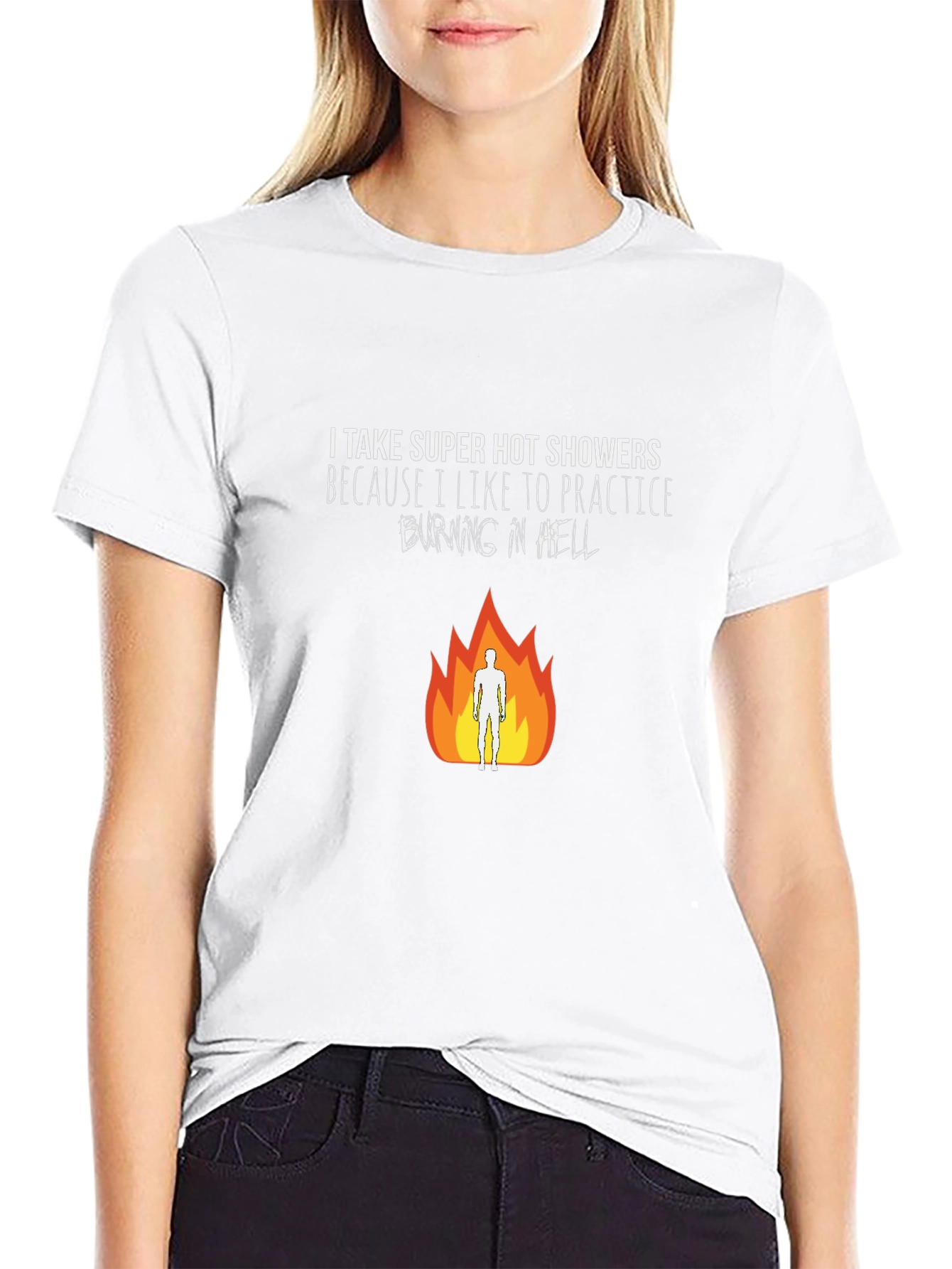 Burning in Hell T-Shirt - Hot Shower Practice