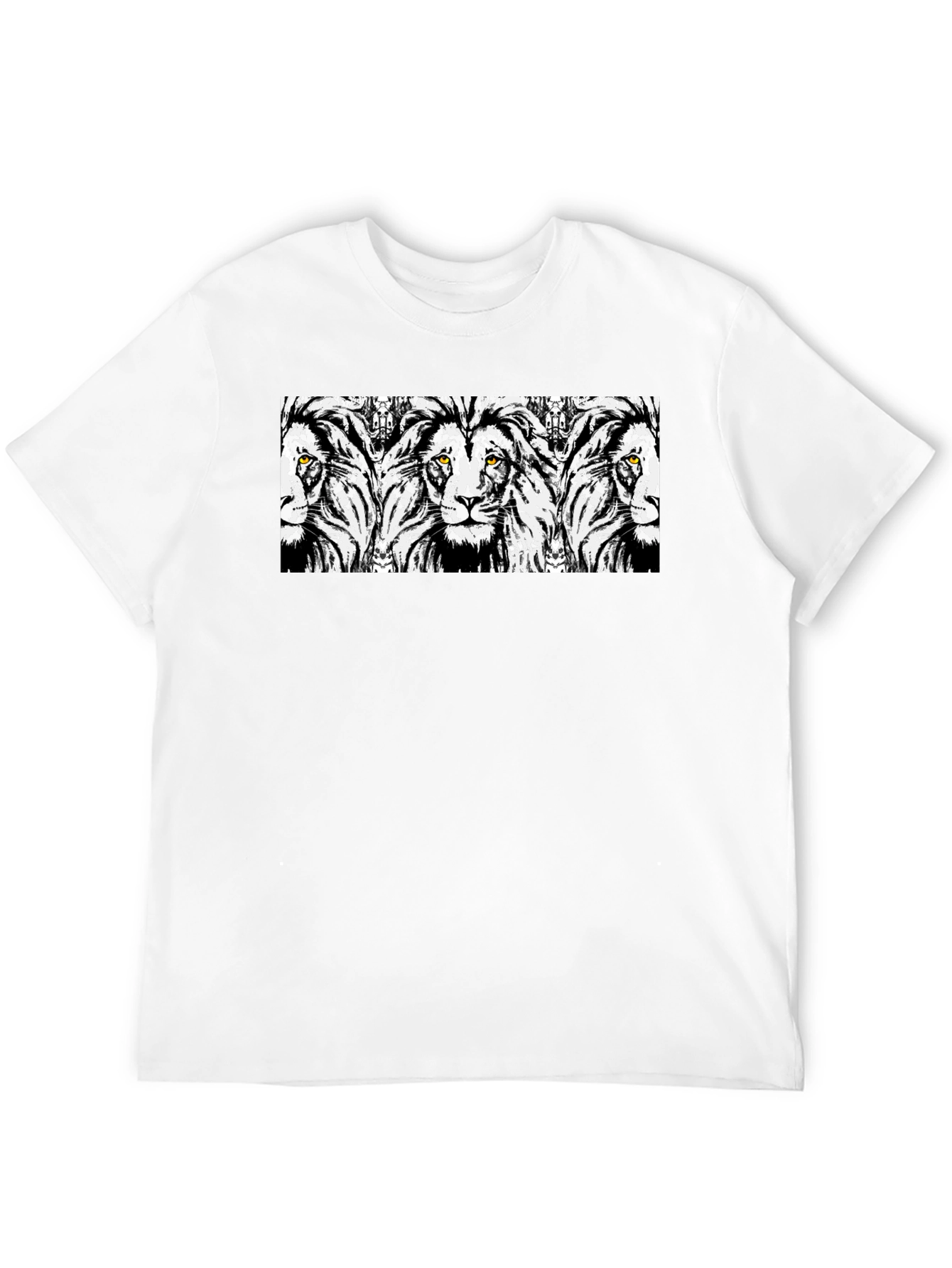 Lion Trio Graphic Tee - Black Cotton Blend