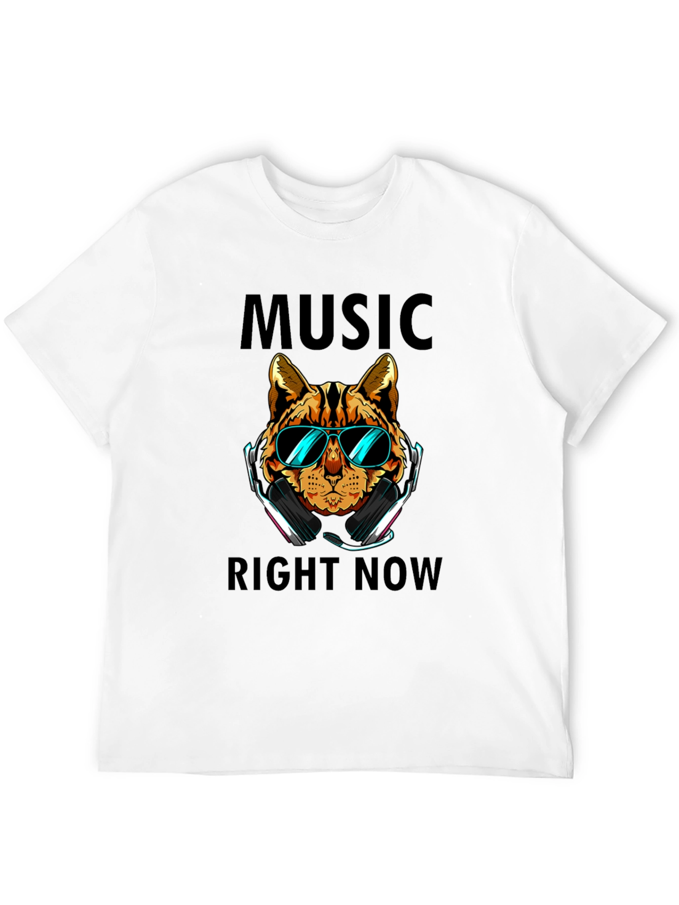 Cool Cat in Shades T-Shirt - Music Right Now